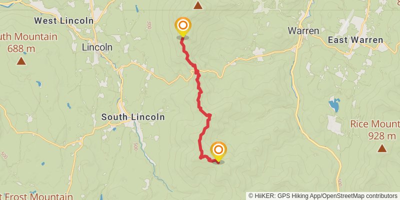 Vermont Long Trail stage 15 Map