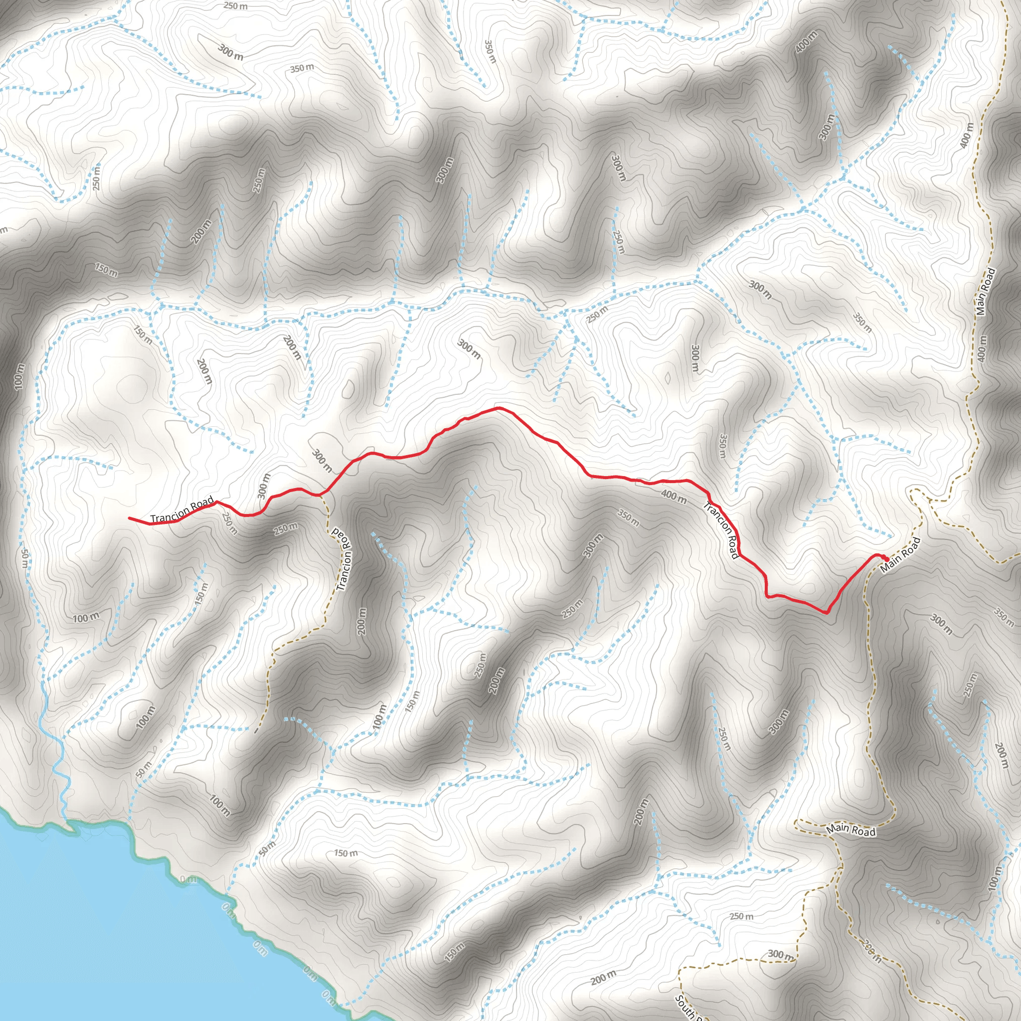 Trancion Road Trail mobile static map
