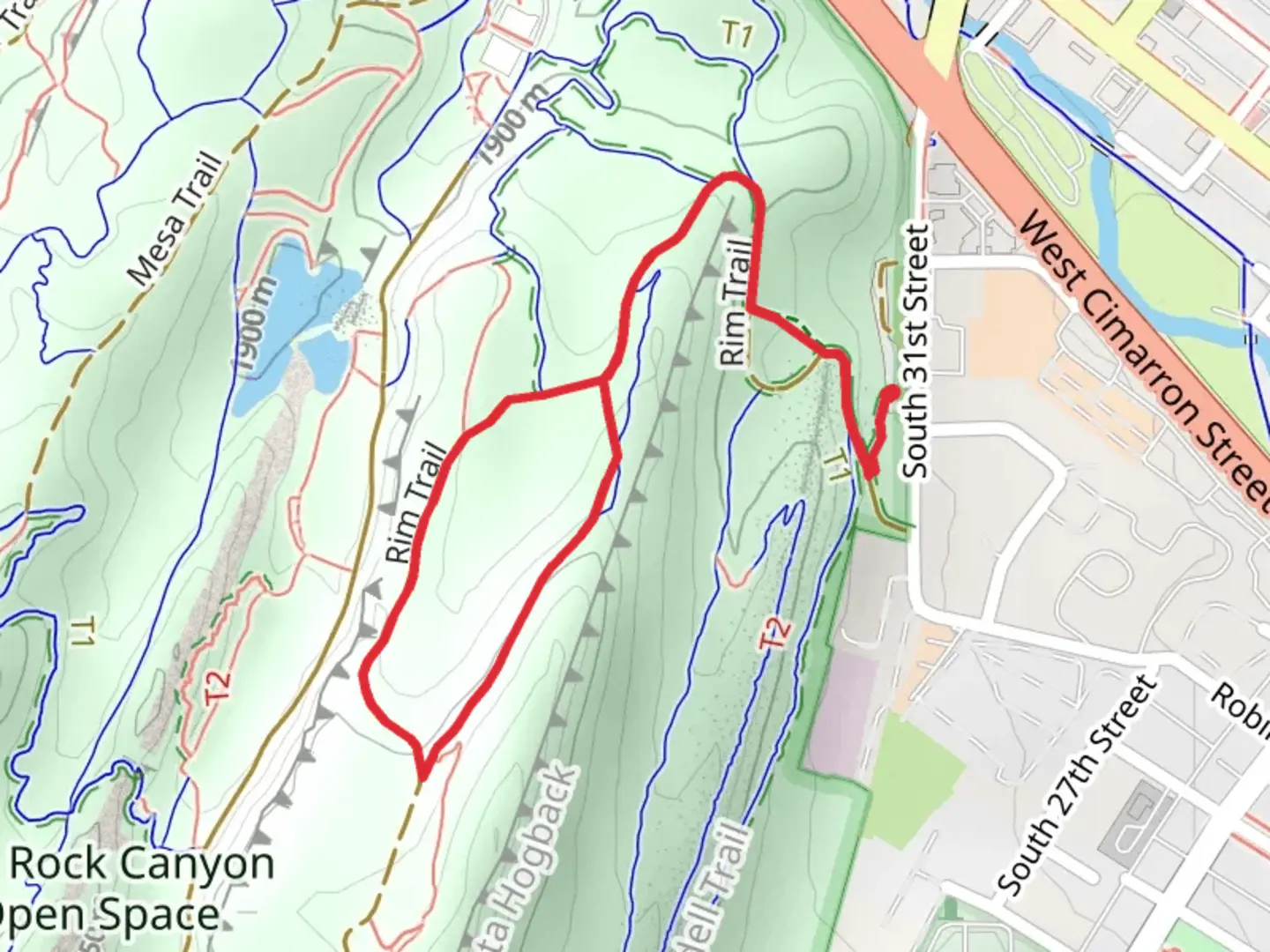 An image depicting the trail Red Rock Rim and Lion Loop Trail and its surrounding area.
