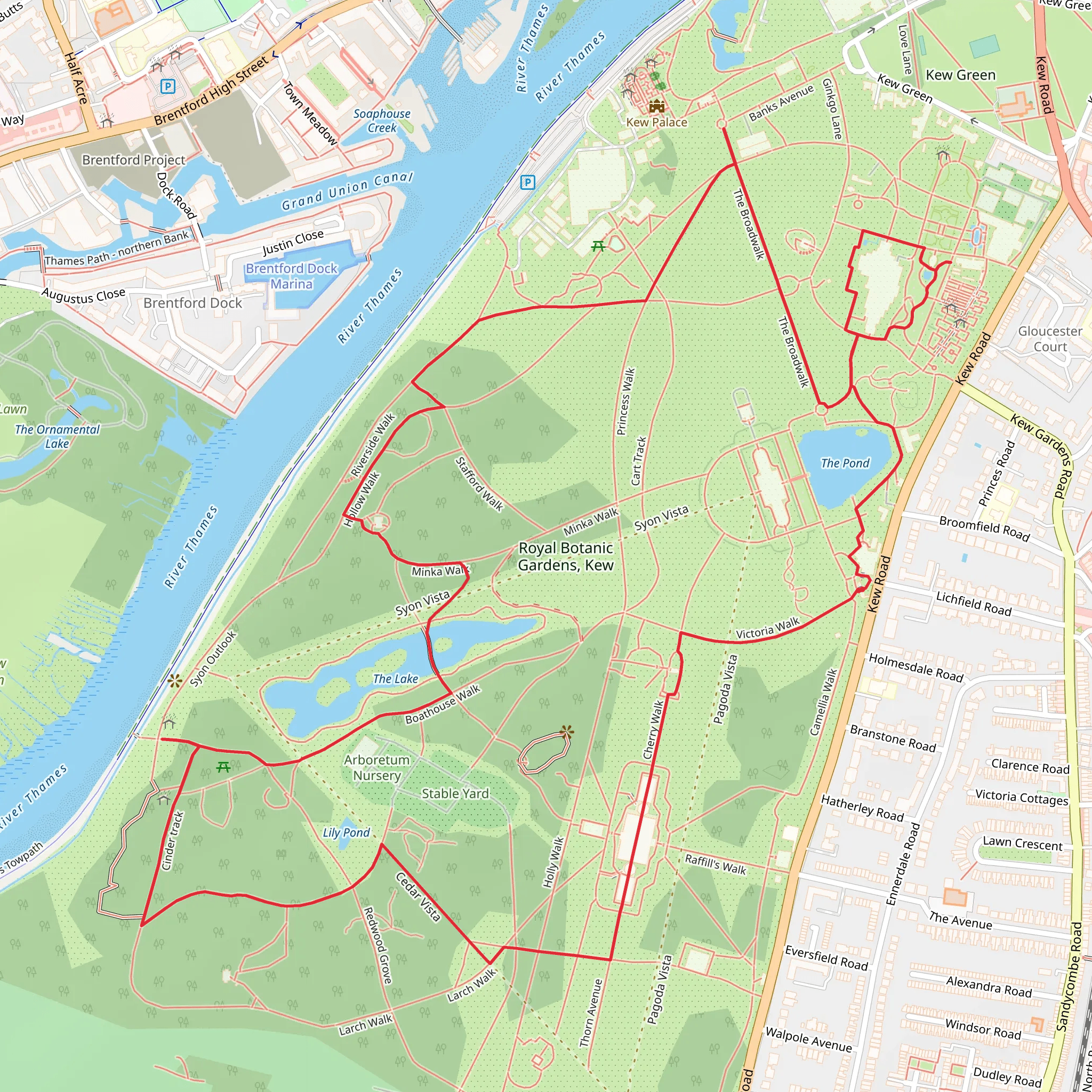 Royal Botanic Gardens Loop mobile static map