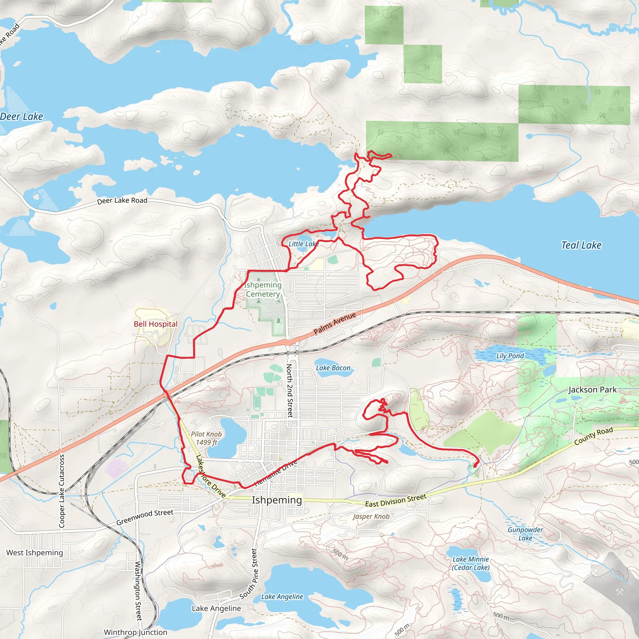 Little Lake, Teal Lake and Carp Creek Loop Walk mobile static map