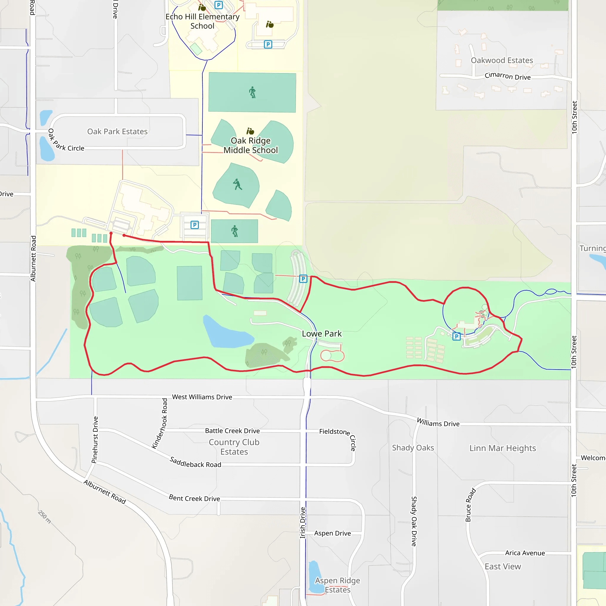Lowe Park Loop mobile static map