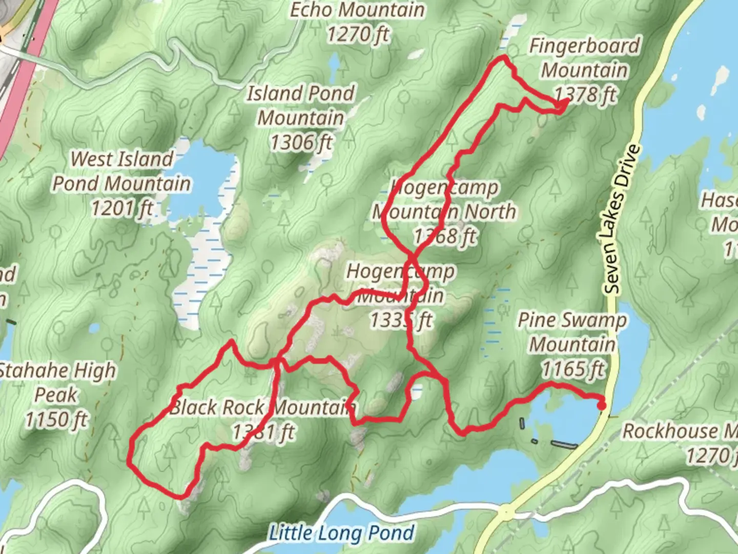 An image depicting the trail Black Rock - Hogencamp Mountain Loop and its surrounding area.