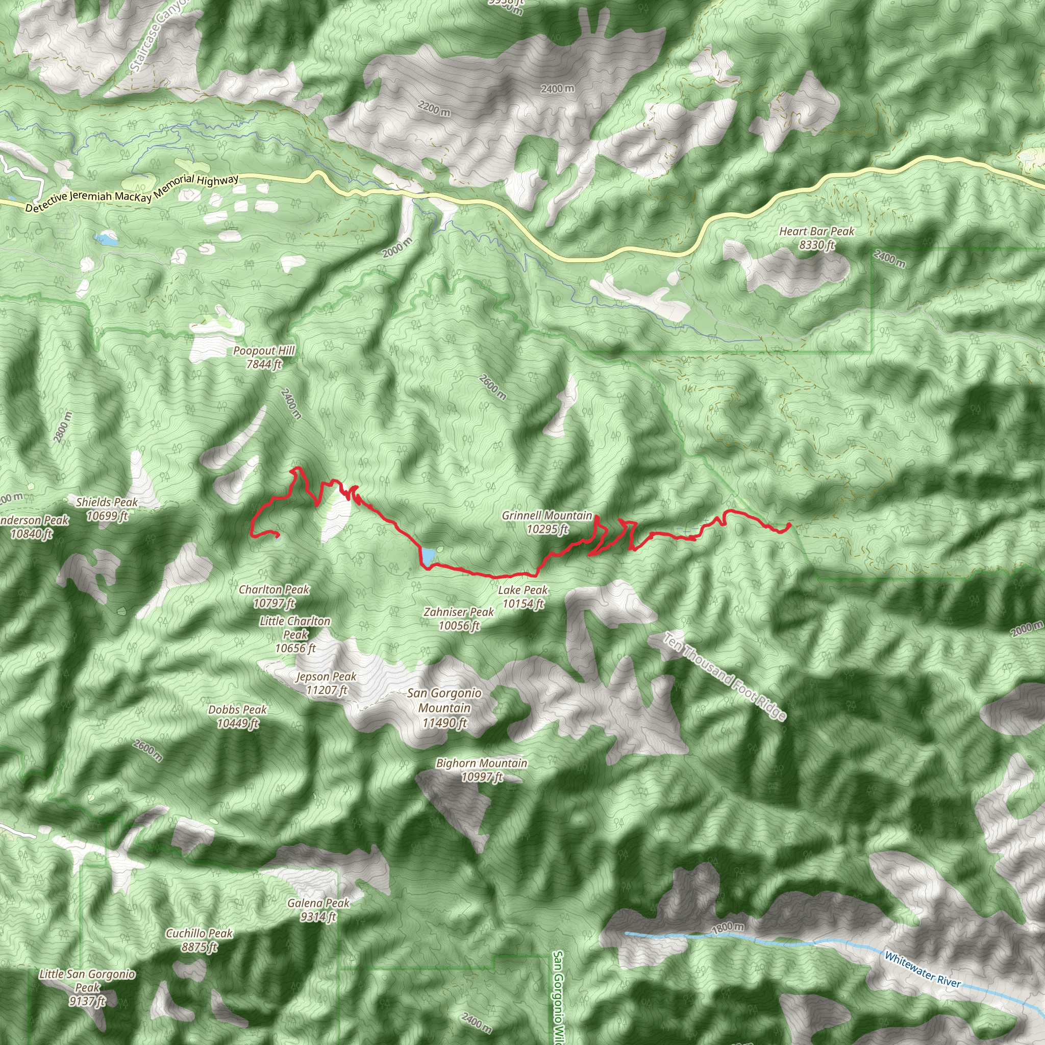Dollar Lake via Fish Creek Trail mobile static map