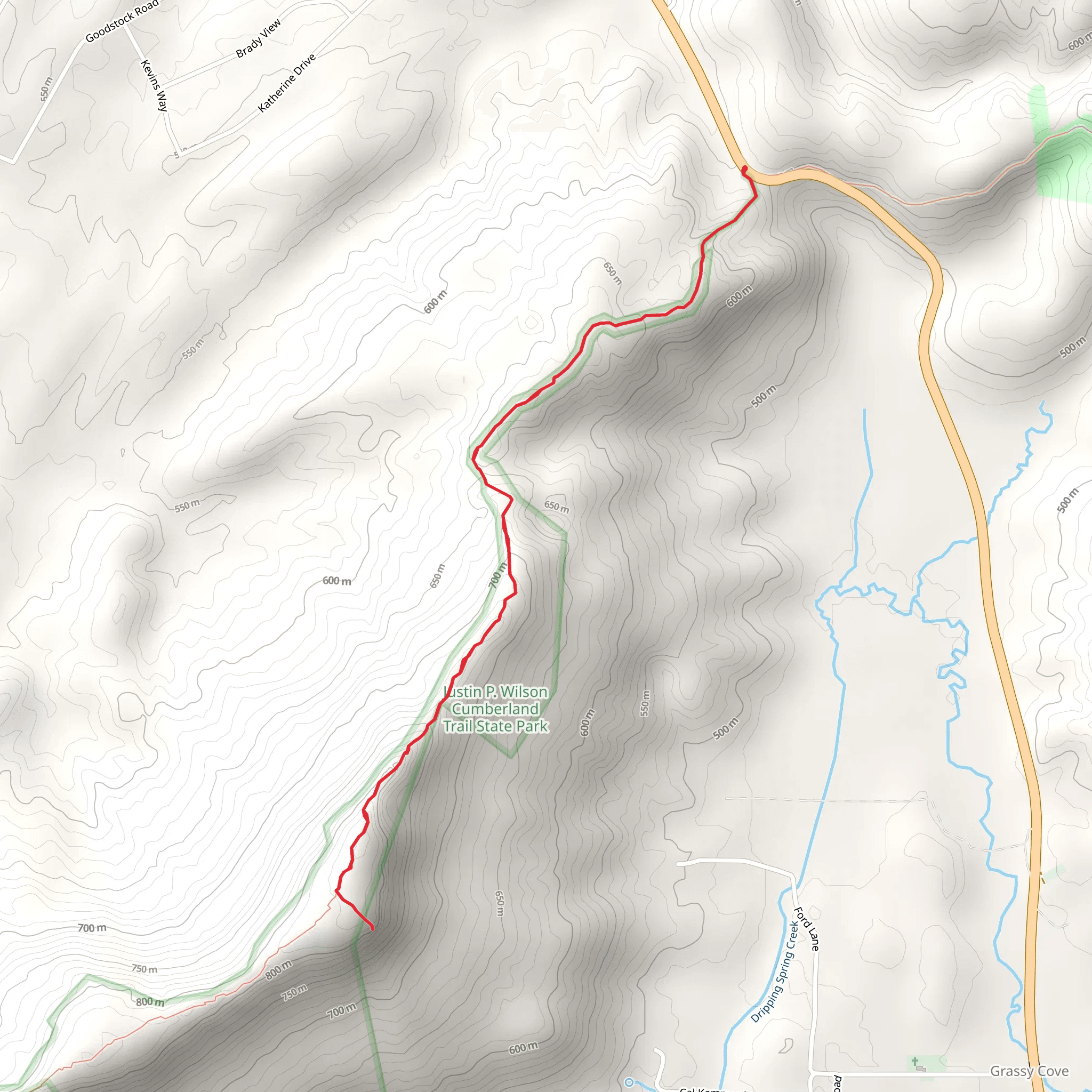 Brady Bluff Overlook via Brady Mountain Trail mobile static map