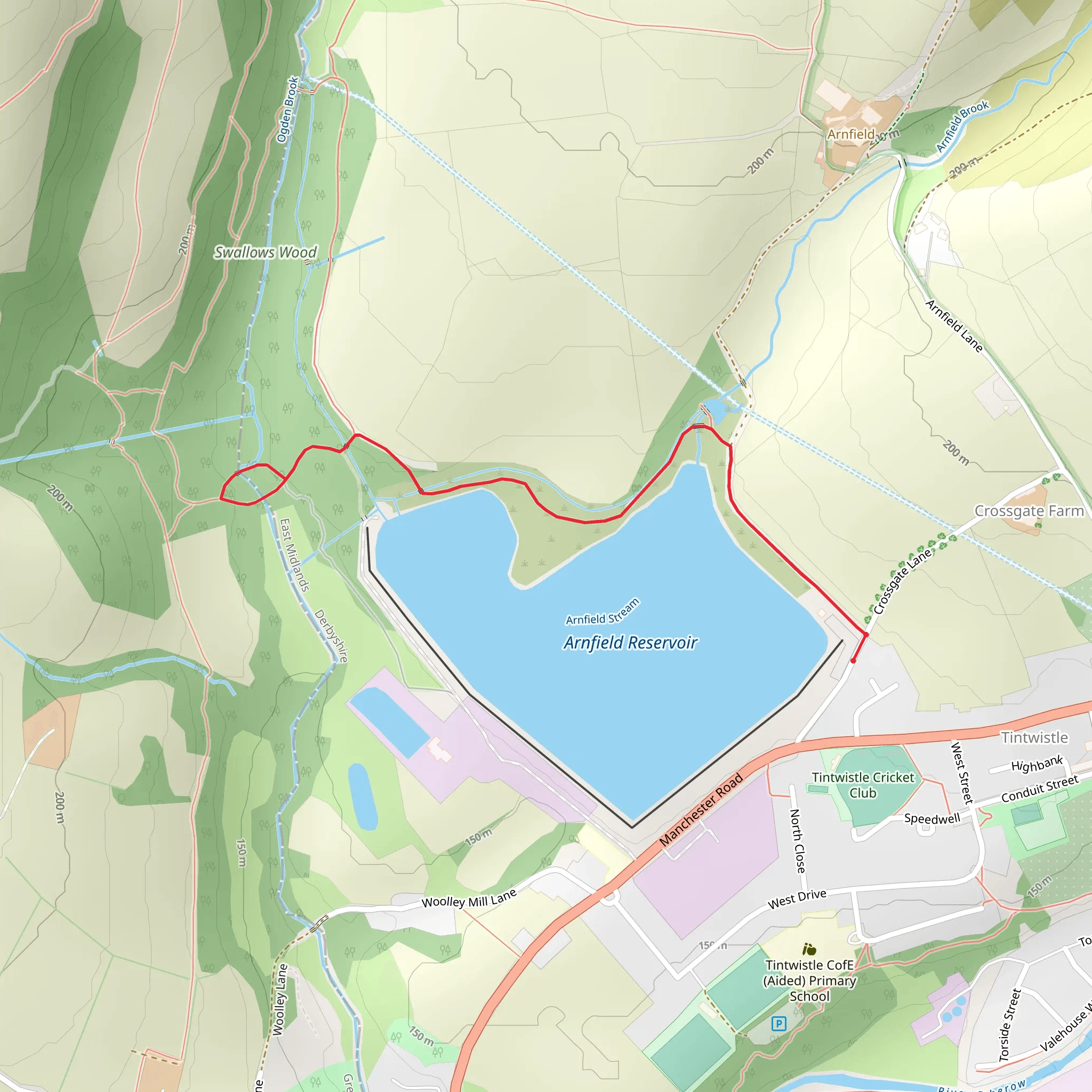Arnfield Reservoir Loop mobile static map