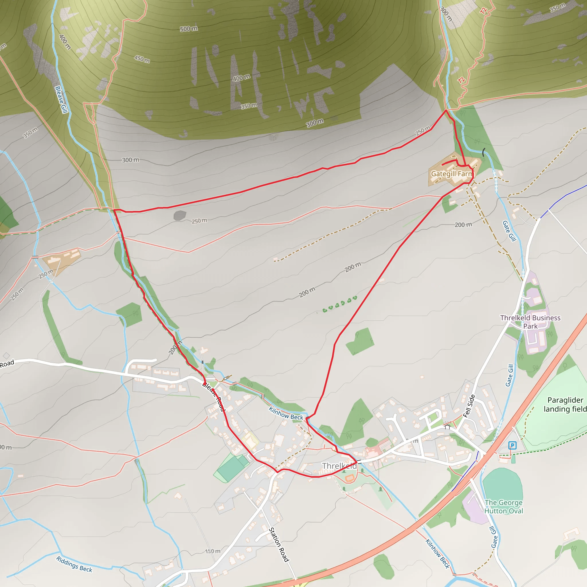 Gategill and Kilnhow Beck Loop mobile static map