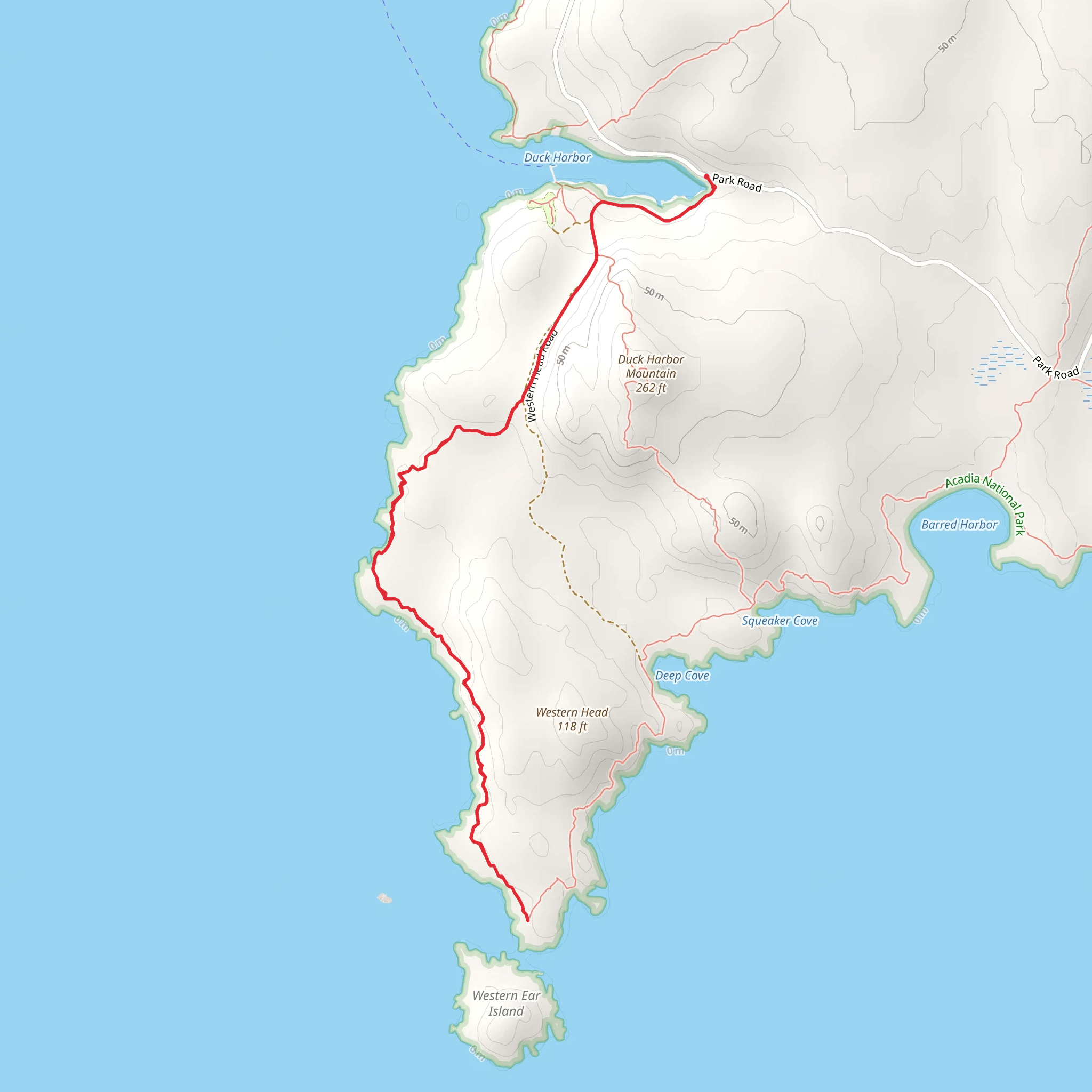 Western Head Trail mobile static map