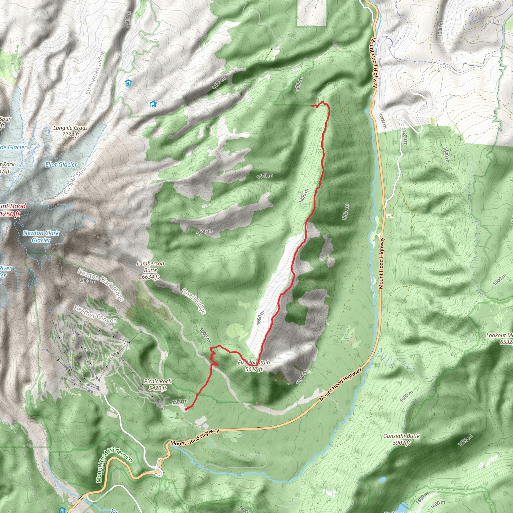 Bluegrass Ridge via Elk Meadows Trail mobile static map