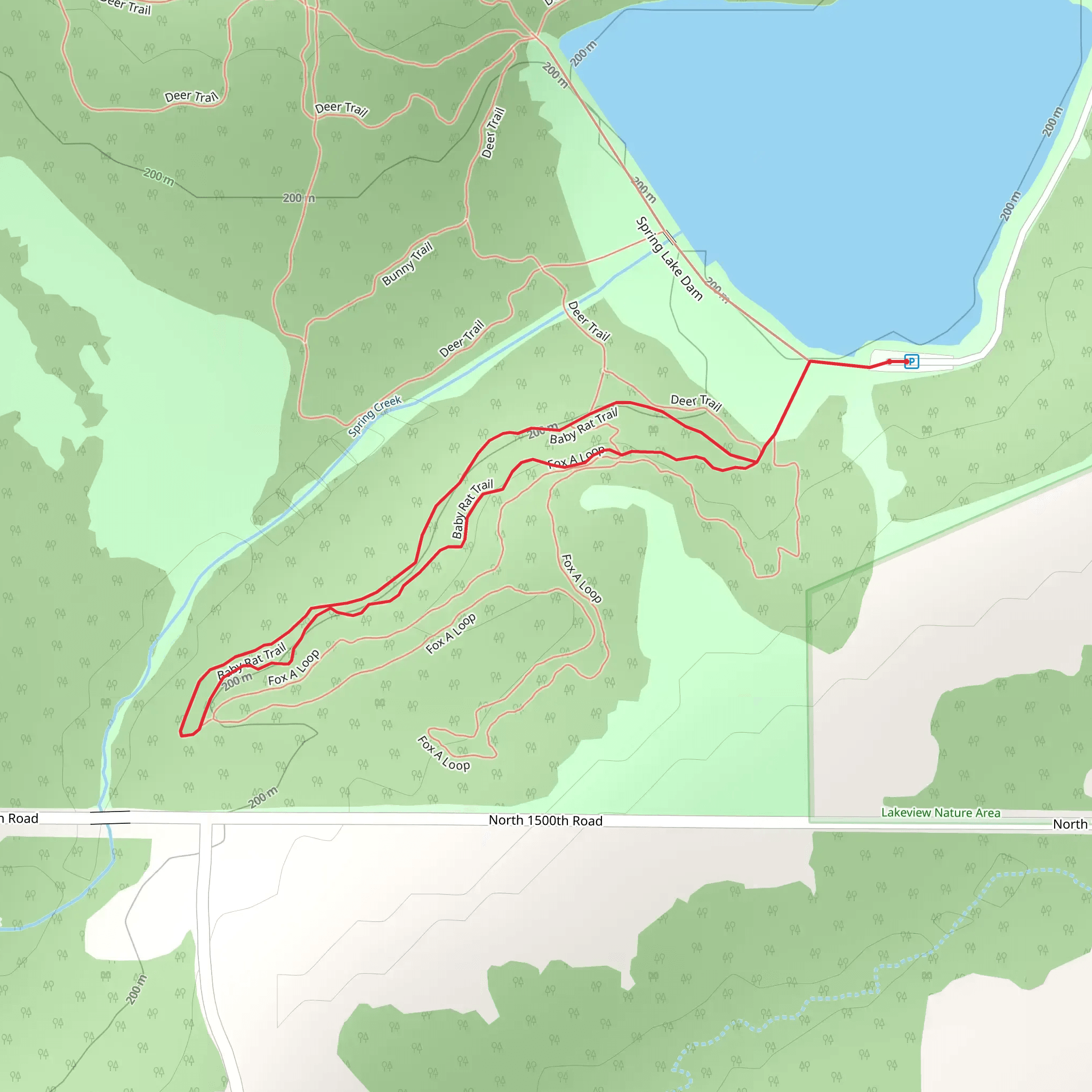 Baby Rat Loop Trail - Spring Lake mobile static map