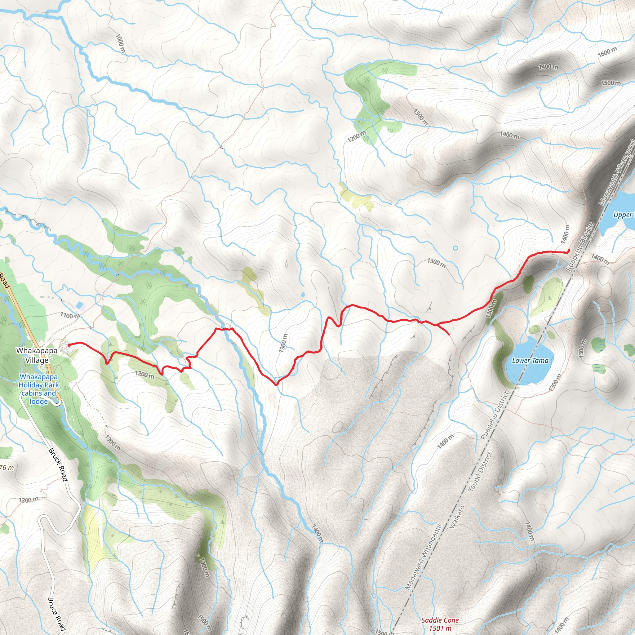Upper Tama Lakes Track mobile static map