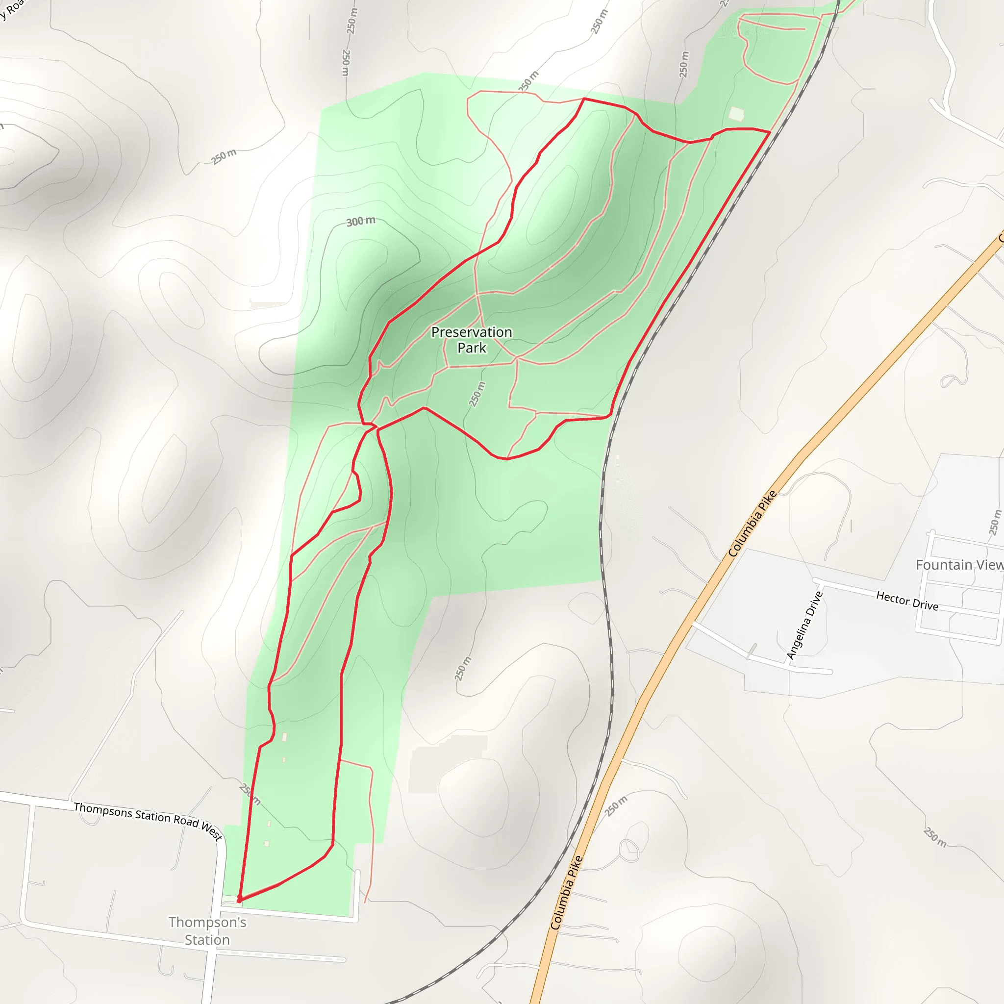 Preservation Park Loop mobile static map