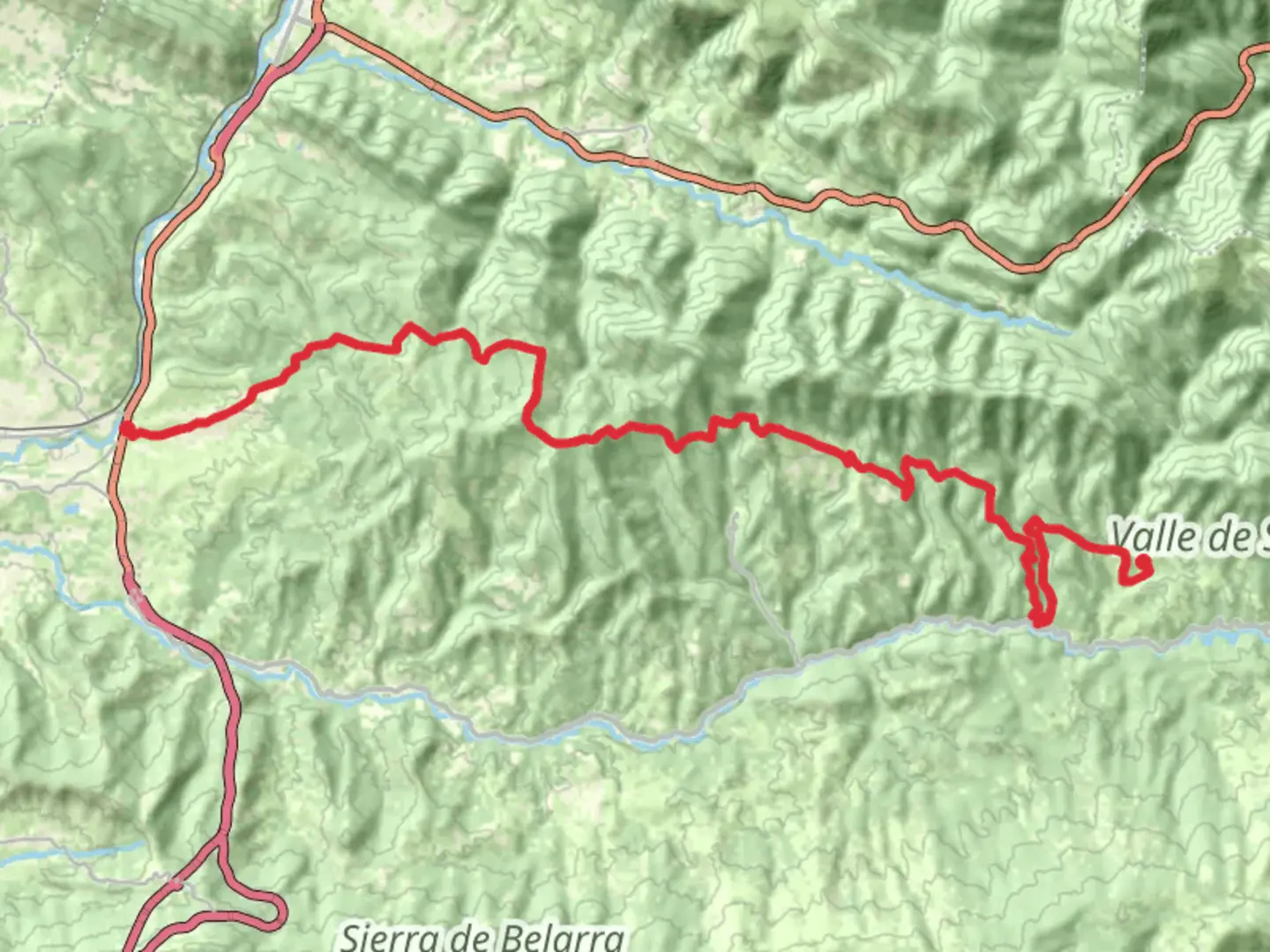 An image depicting the trail Hotel d'Ipies - Gillue PR HU 8 and its surrounding area.