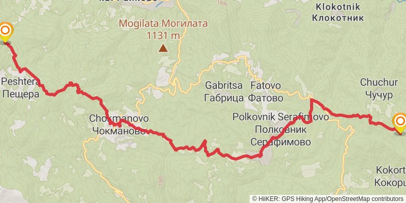 Sultans Trail stage 98 Map