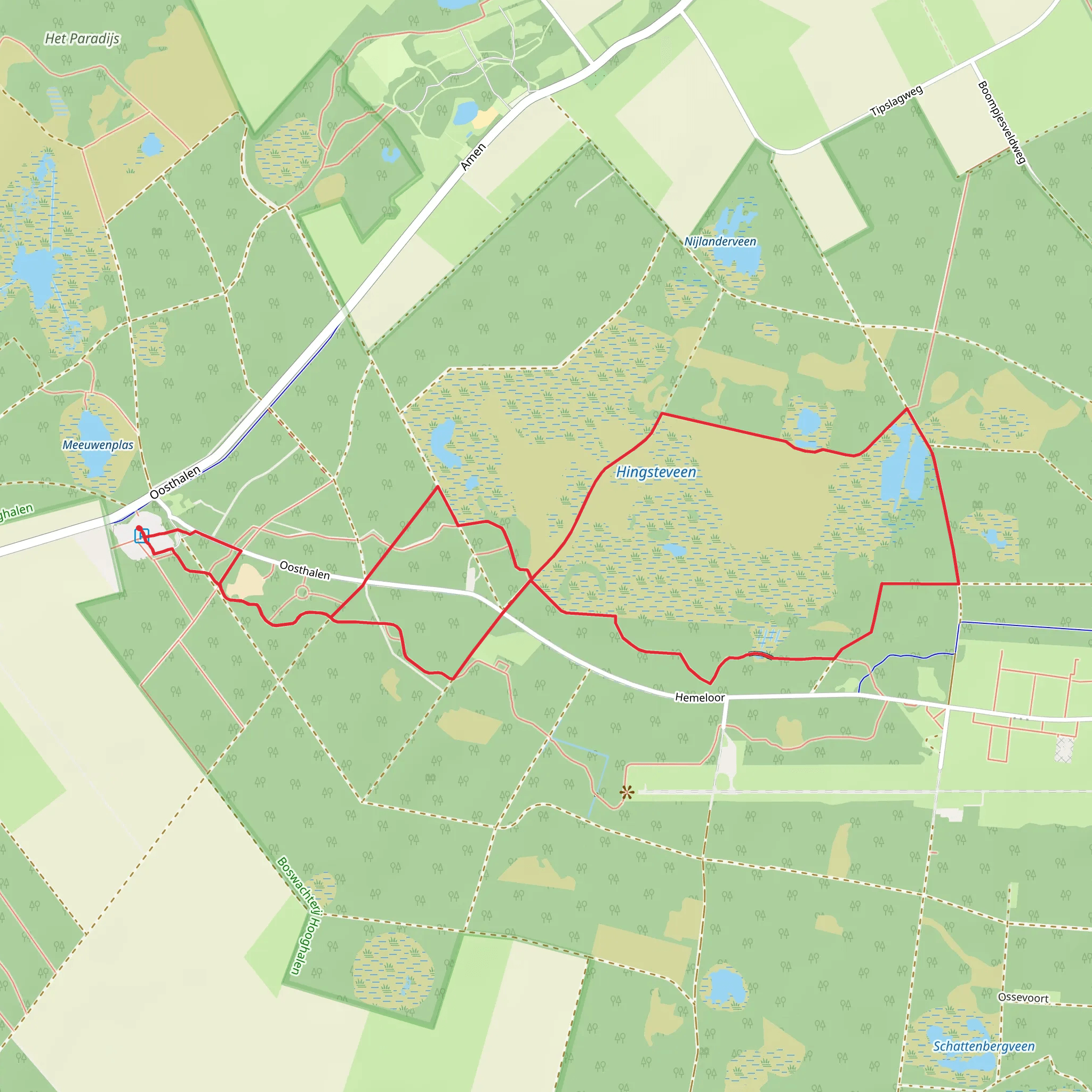 Hingsteveen and Melkwegpad Loop mobile static map