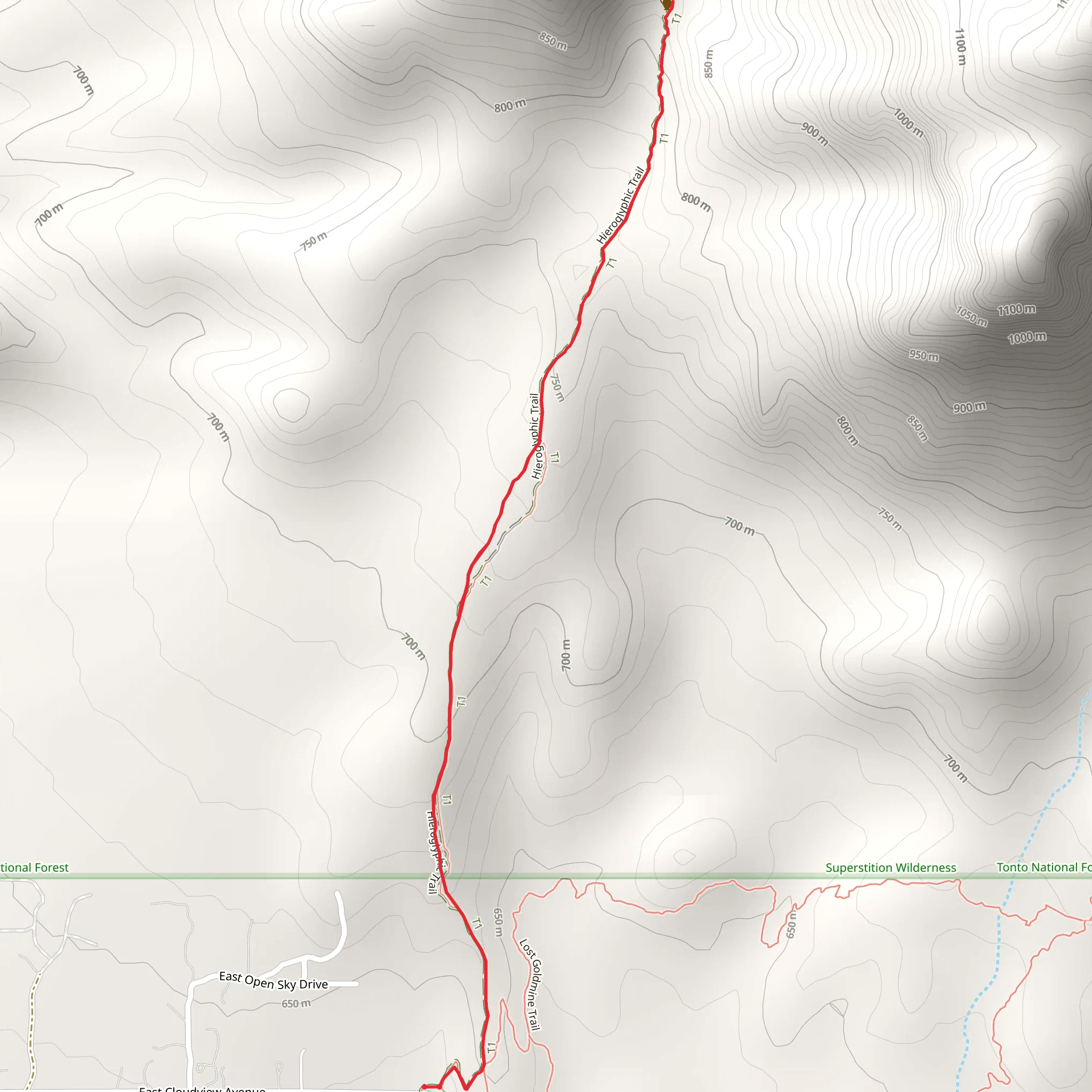 Hieroglyphic Trail mobile static map