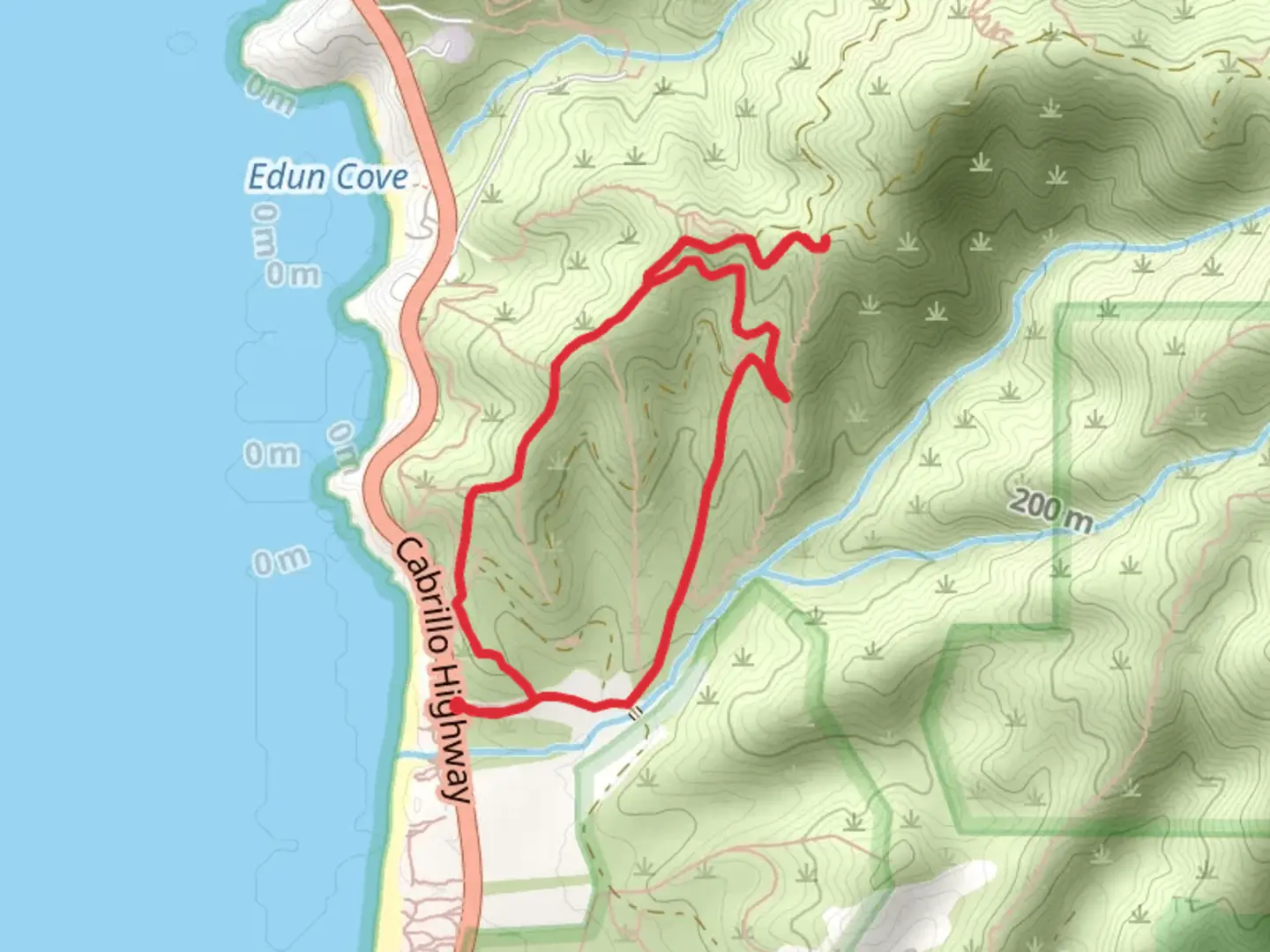 An image depicting the trail North Peak access Road Loop and its surrounding area.