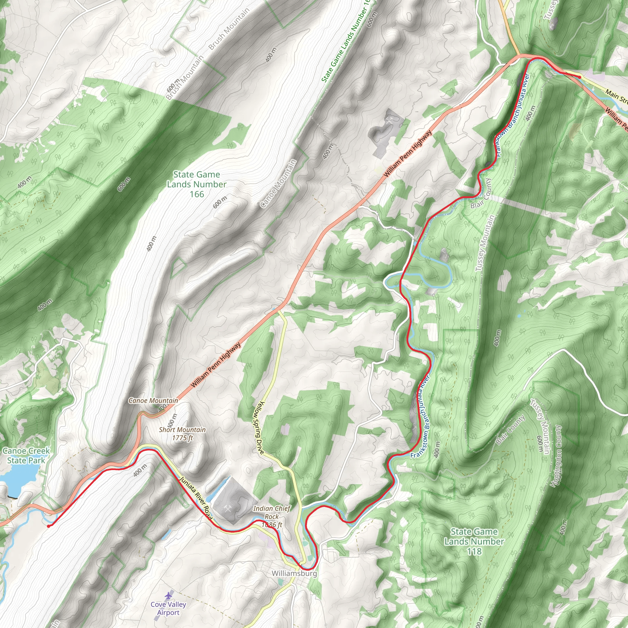 Frankstown Branch Juniata River mobile static map
