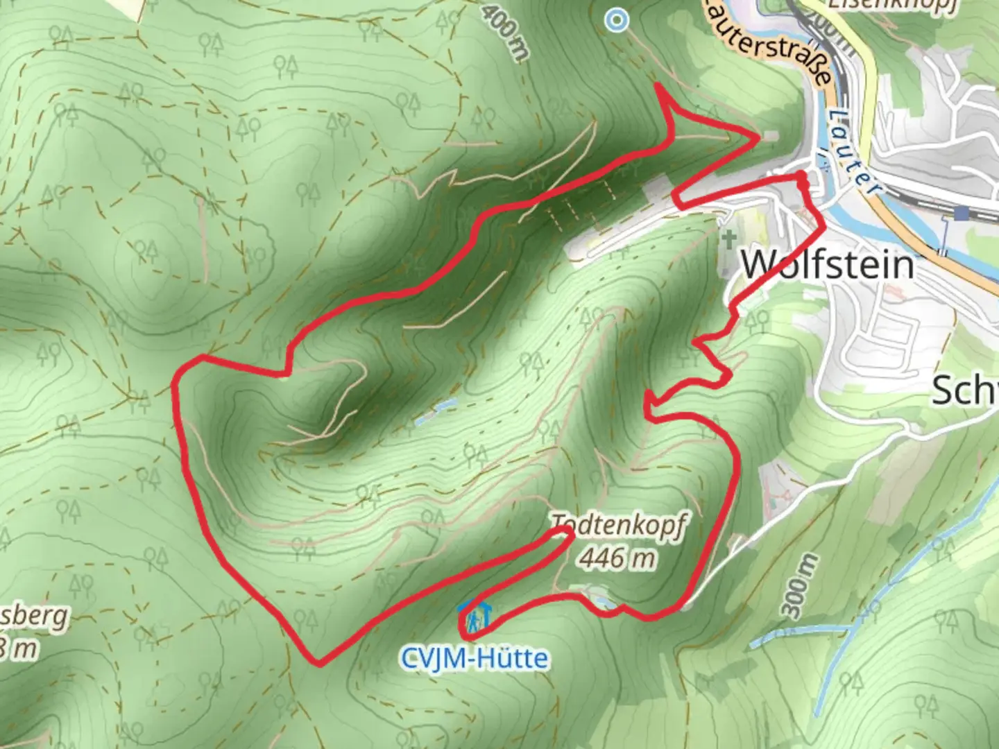 An image depicting the trail Maikurweg Loop and its surrounding area.