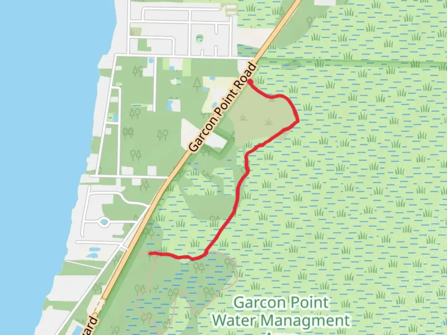 An image depicting the trail Garcon Point Northern Spur Trail and its surrounding area.