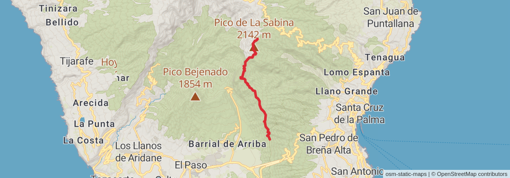 GR 131 Santa Cruz de La Palma stage 3 Map