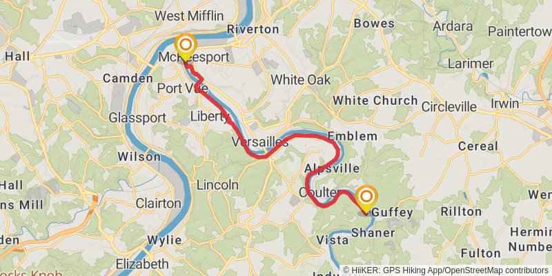 Great Allegheny Passage stage 24 Map