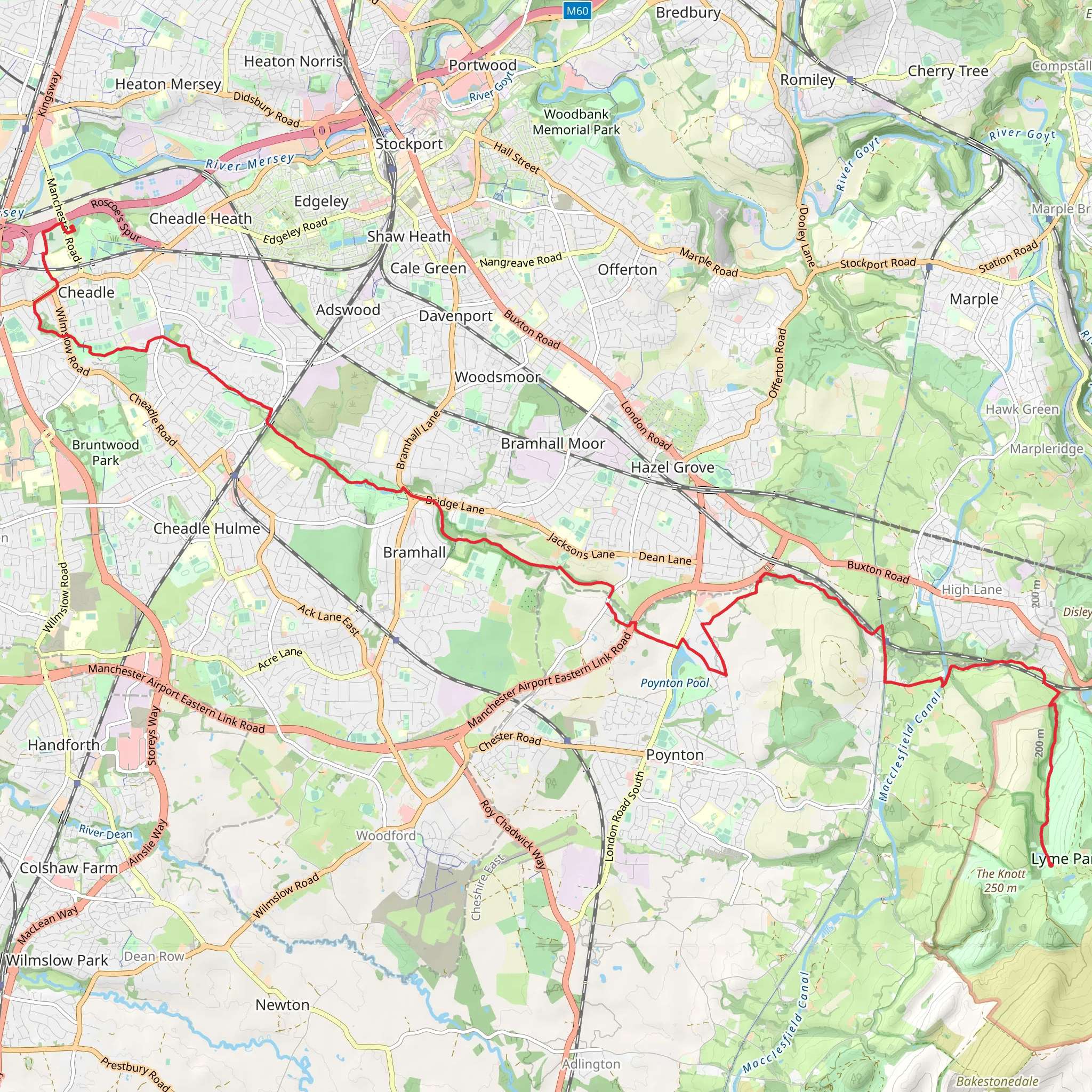 Ladybrook Valley Interest Trail mobile static map