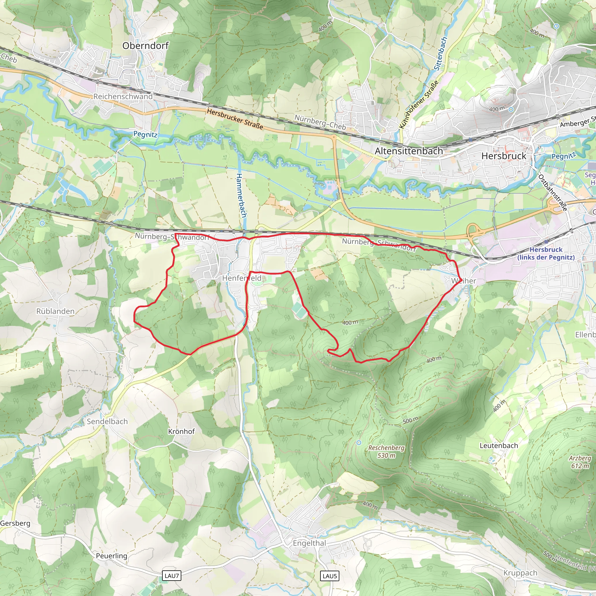 Henfenfeld to Weiher Loop via Klosterberg mobile static map