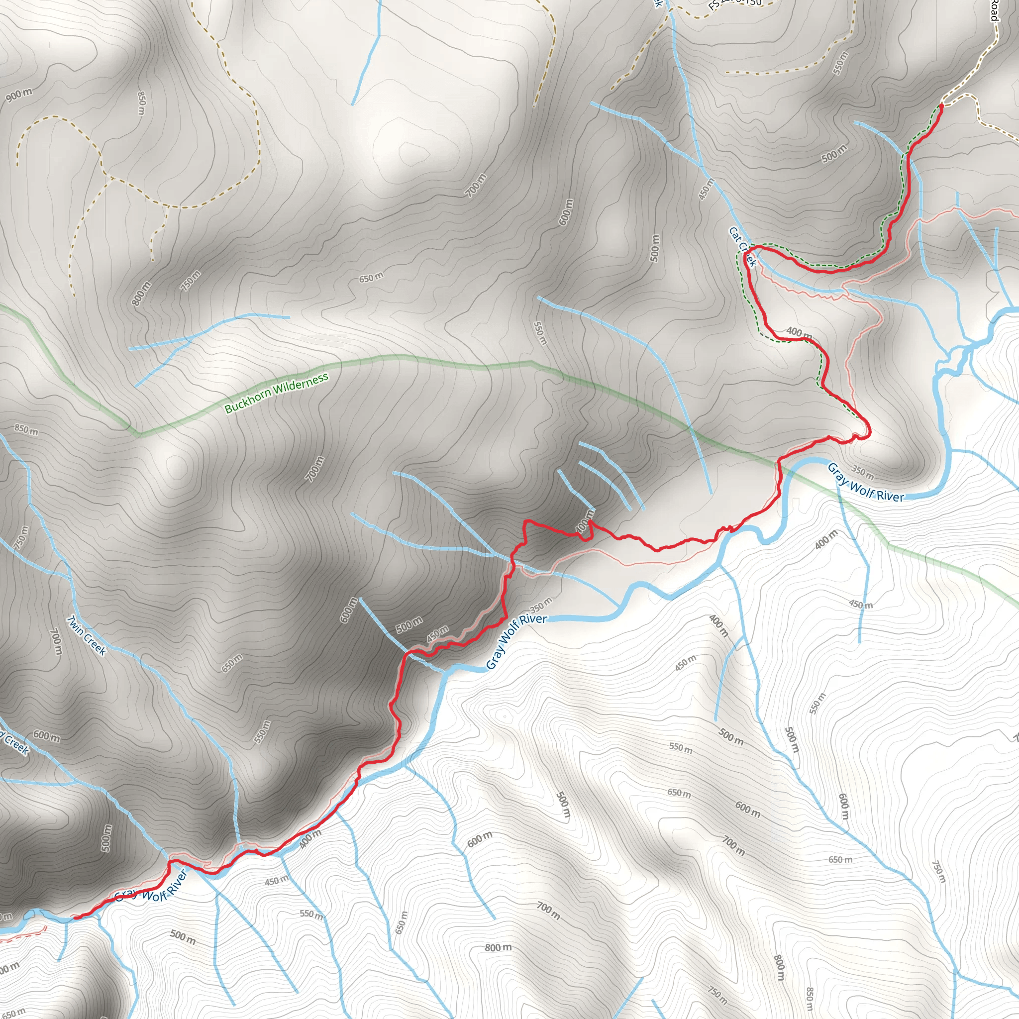 Gray Wolf Trail mobile static map
