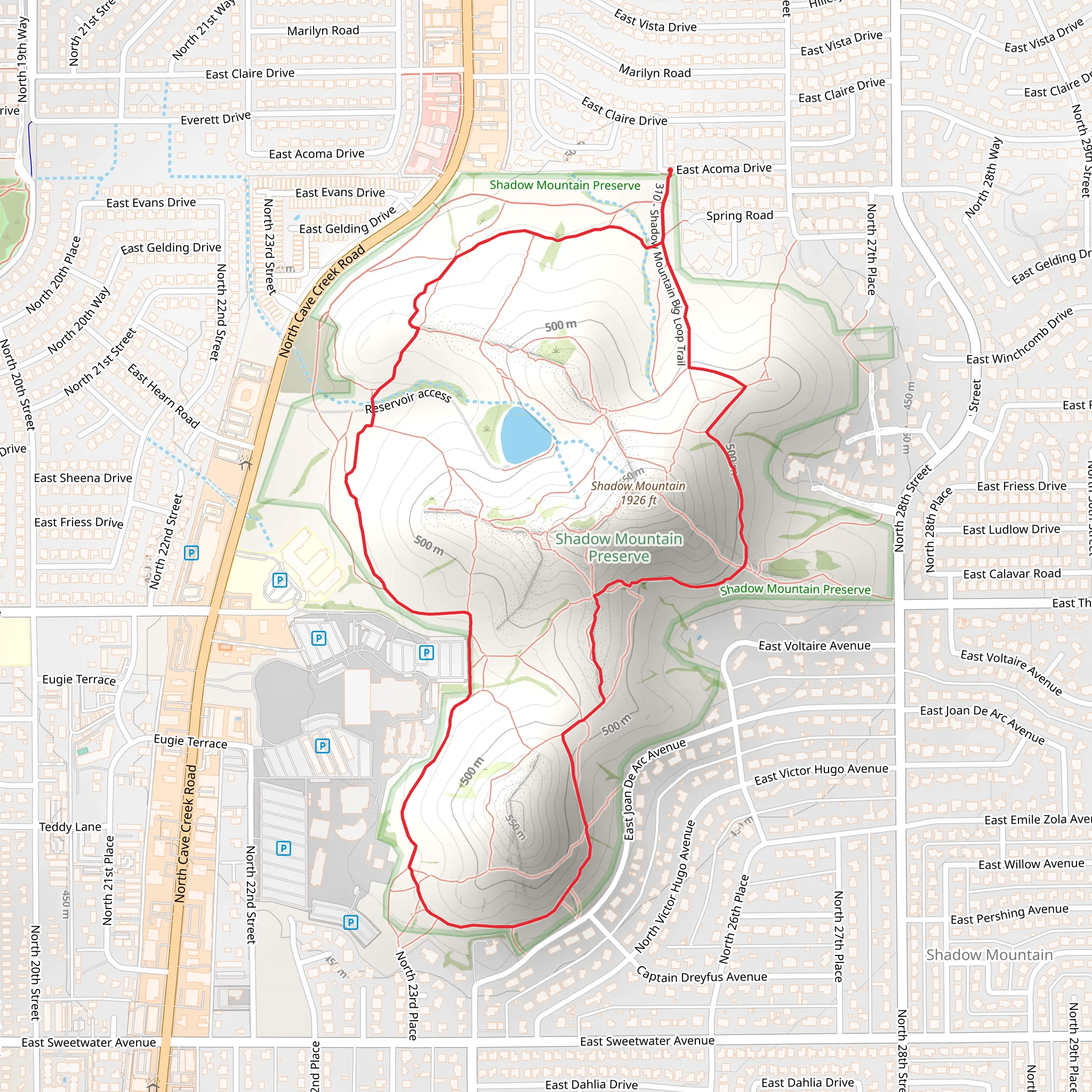Shadow Mountain Big Loop Trail mobile static map