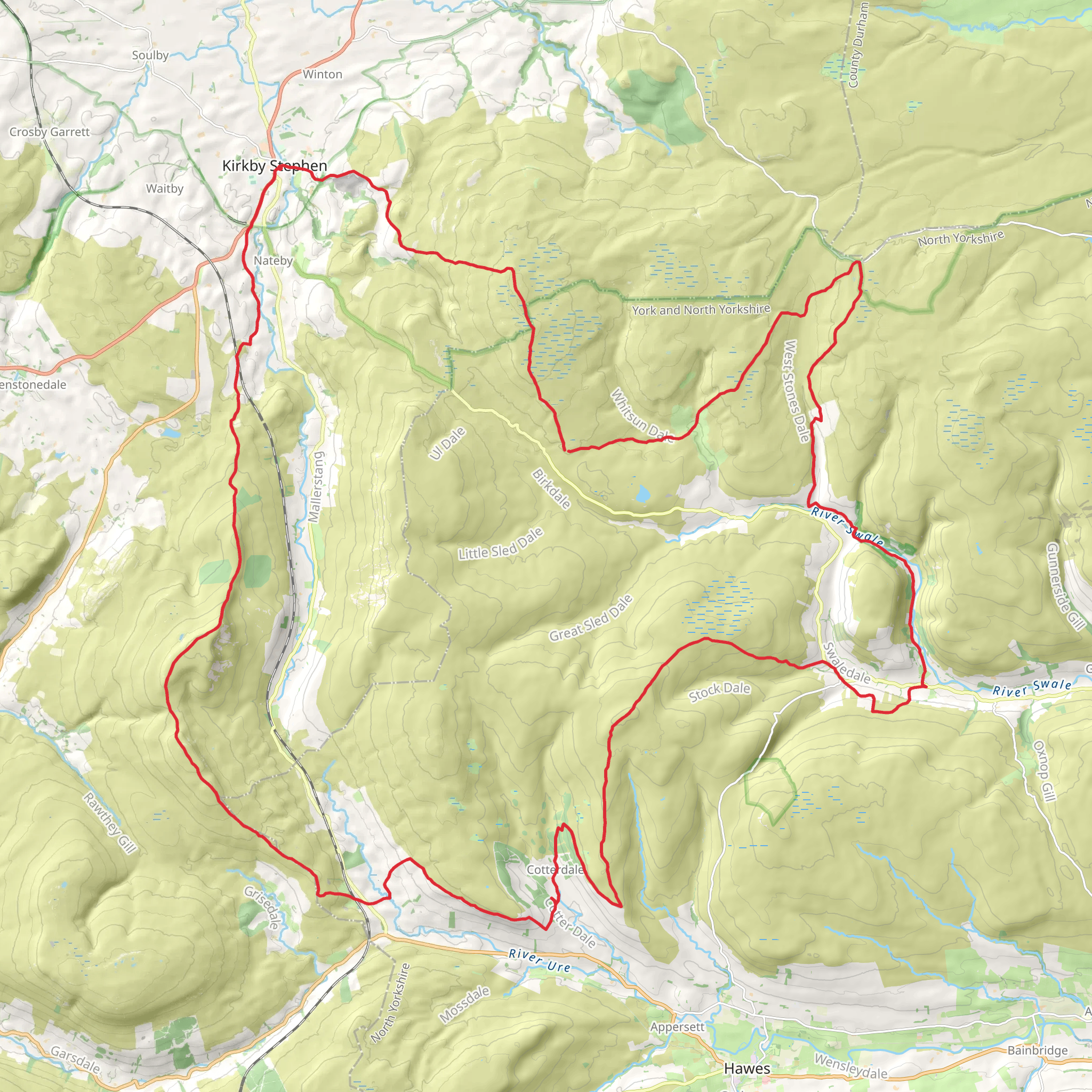 Kirkby Stephen Loop via Pennine Way mobile static map