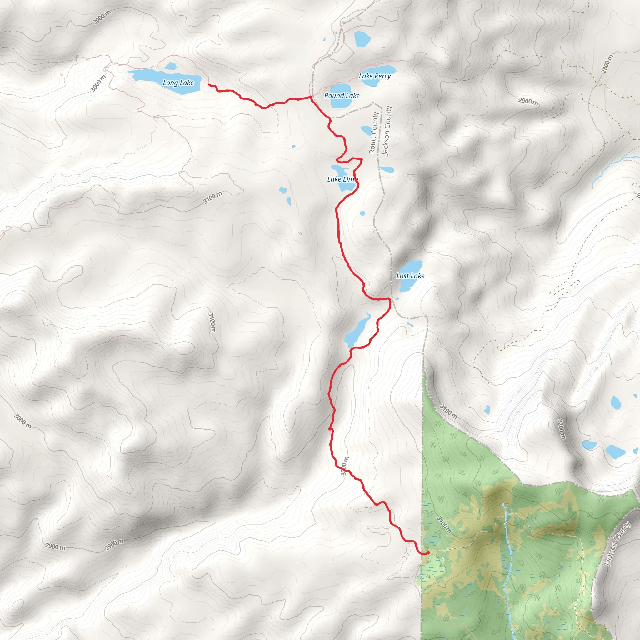 Long Lake via CDT mobile static map
