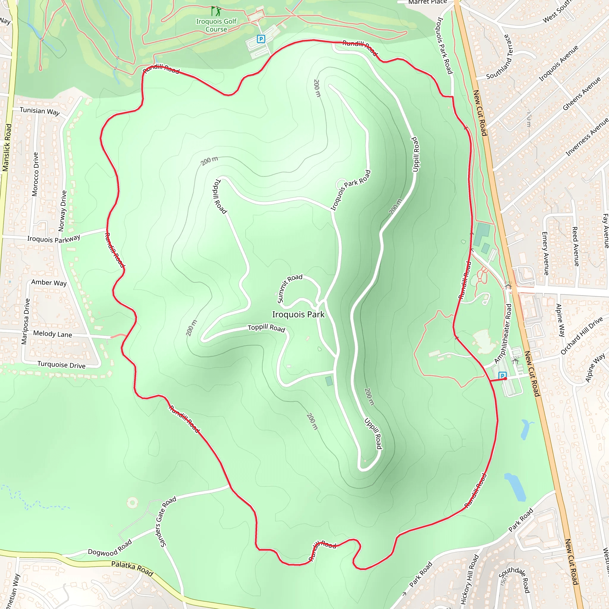 Iroquois Park Loop mobile static map