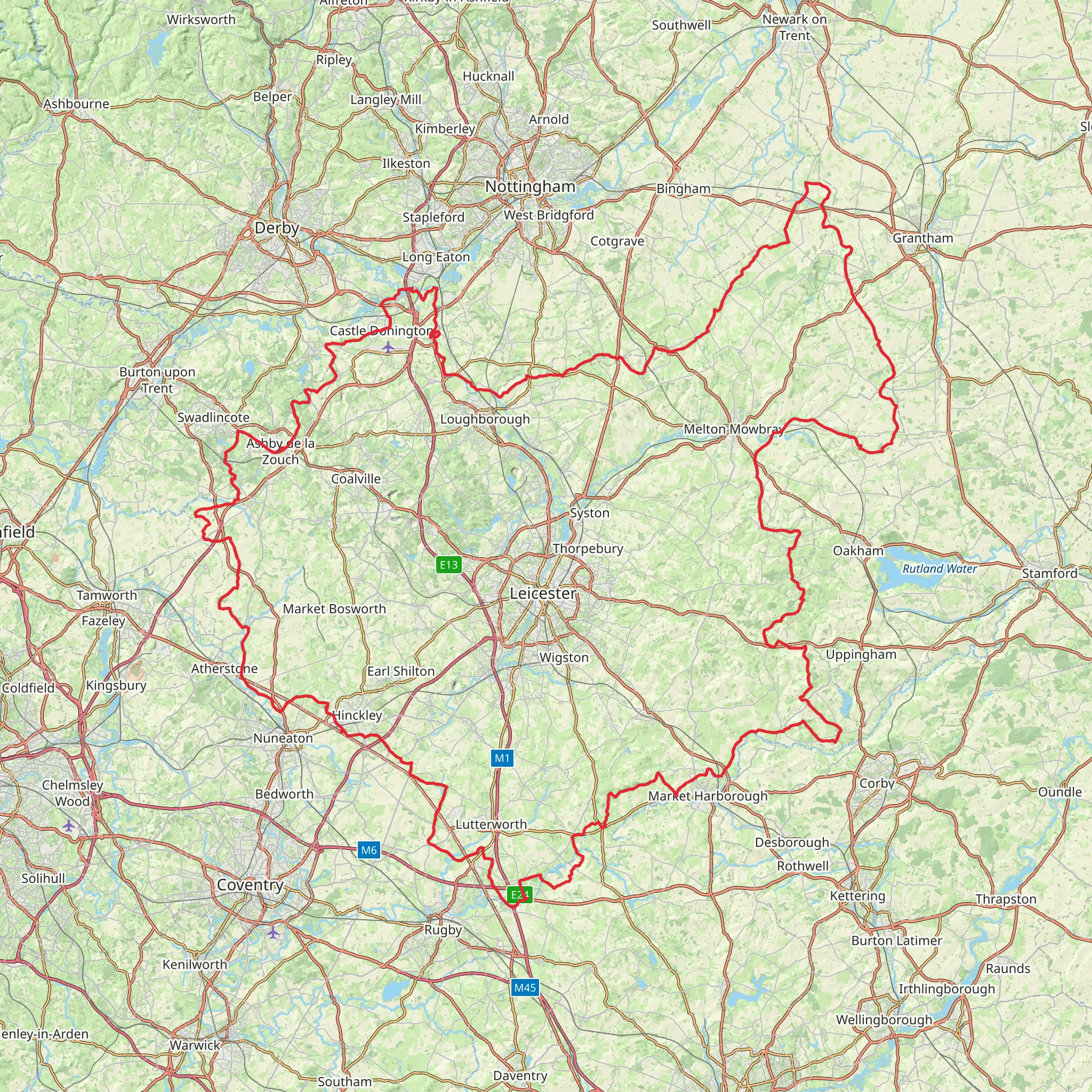 Leicestershire Border Loop Walk mobile static map