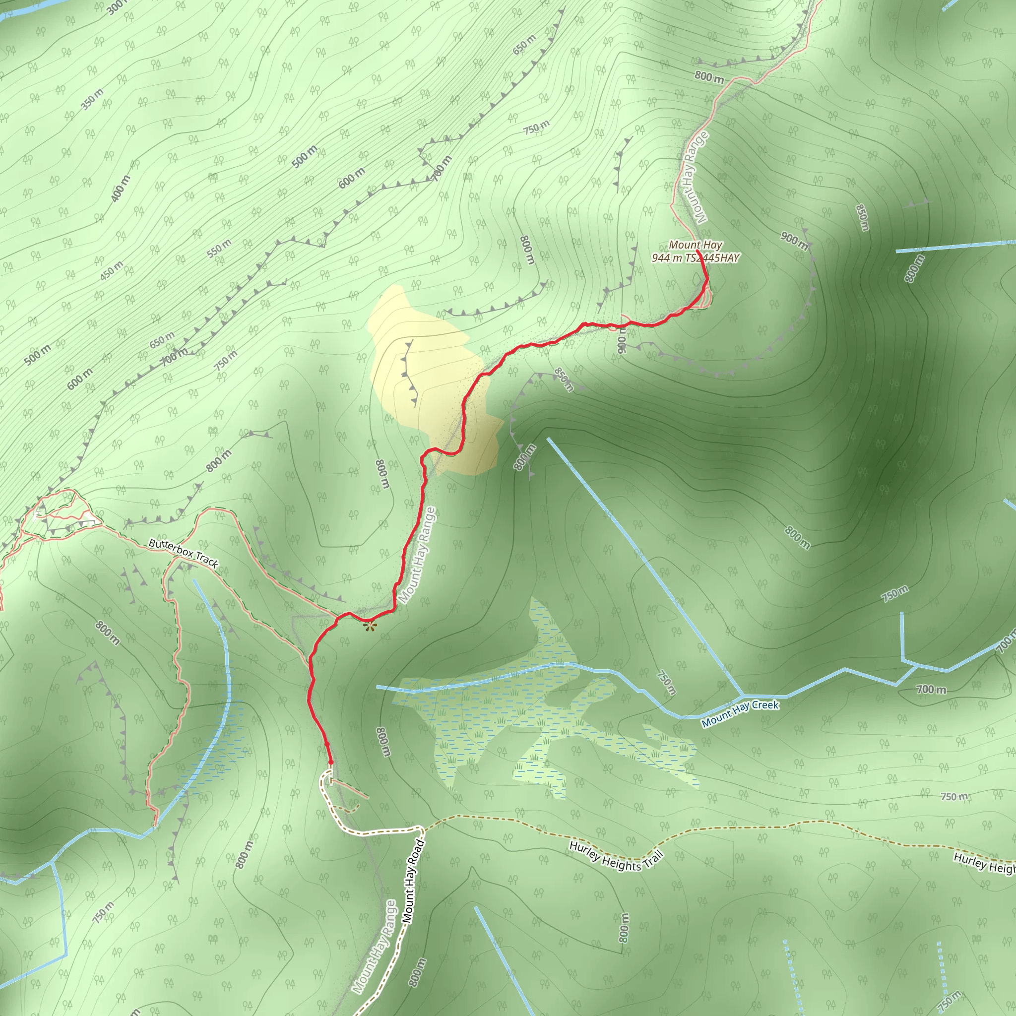 Mount Hay Summit Track mobile static map