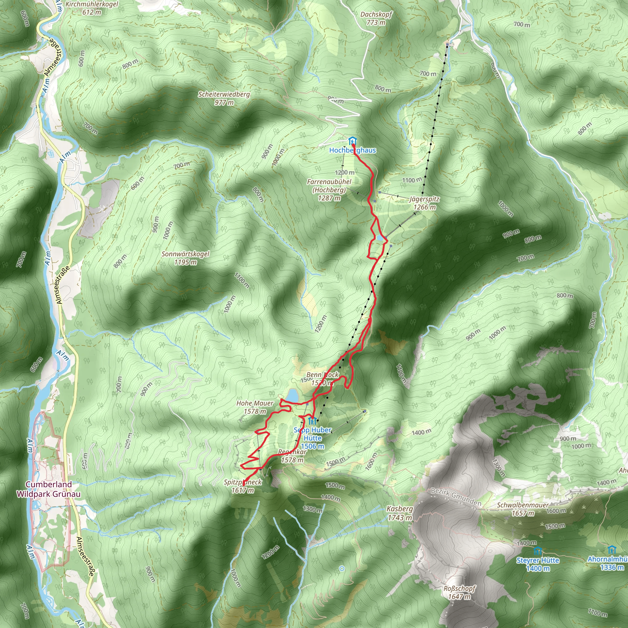 The Kasberg - Almrunde Hike mobile static map