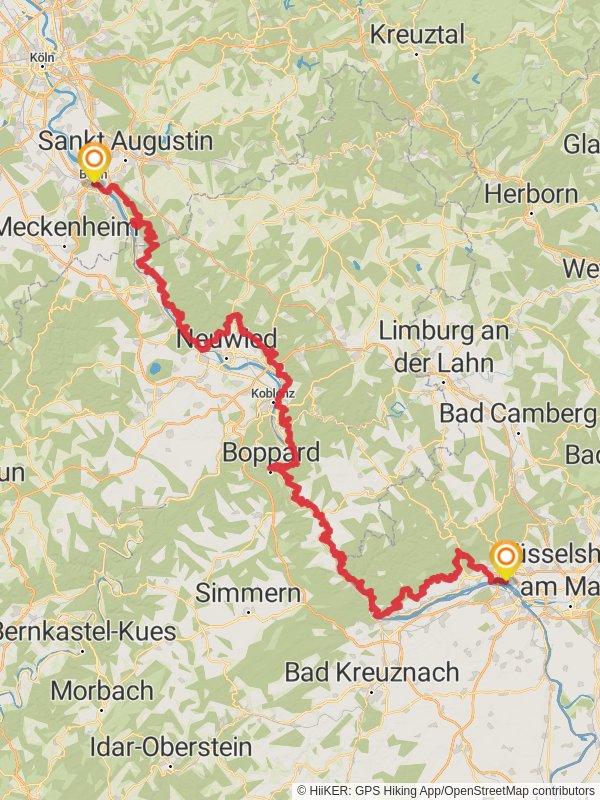 Rheinsteig mobile static map