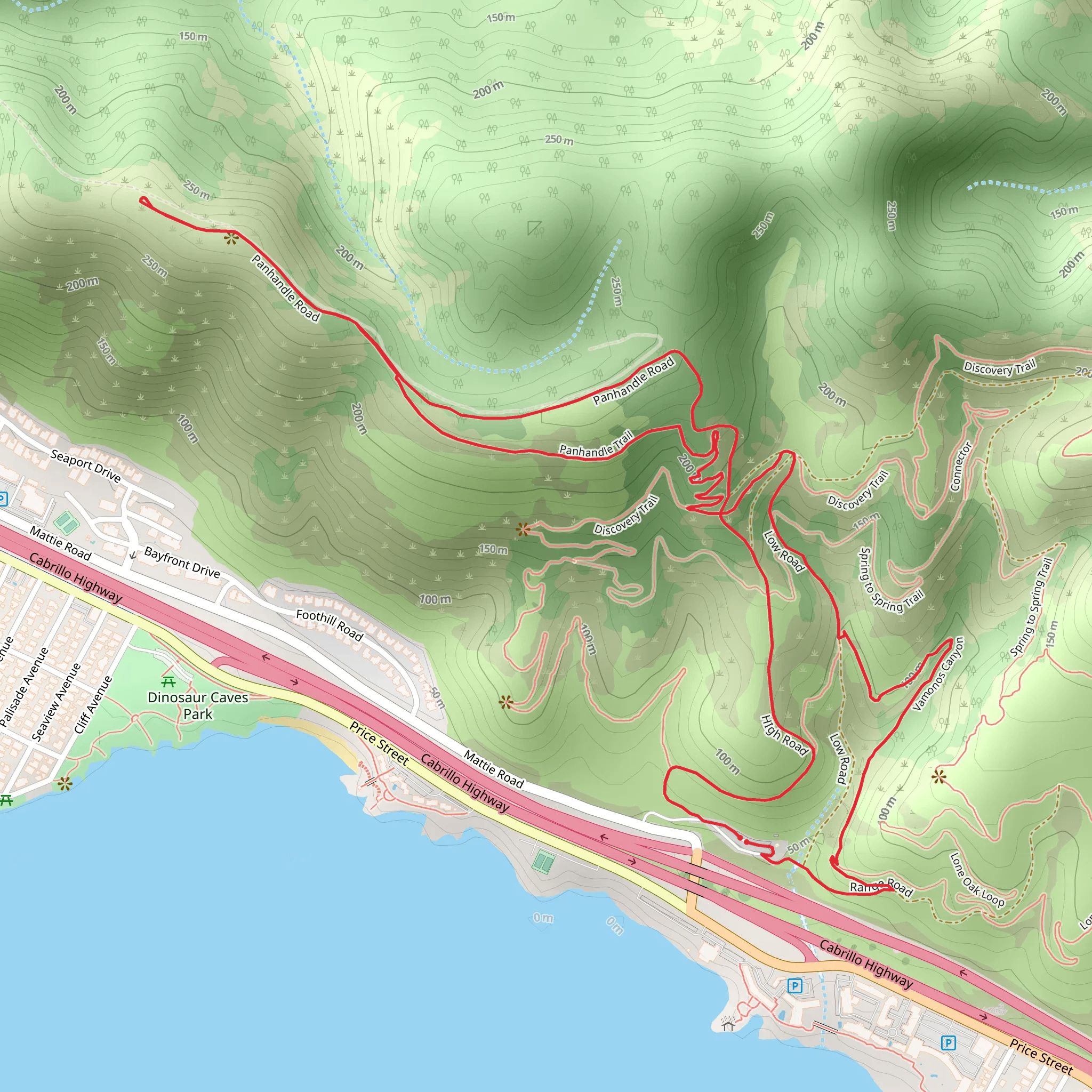 Vamonos Canyon and Panhandle Loop Trail mobile static map