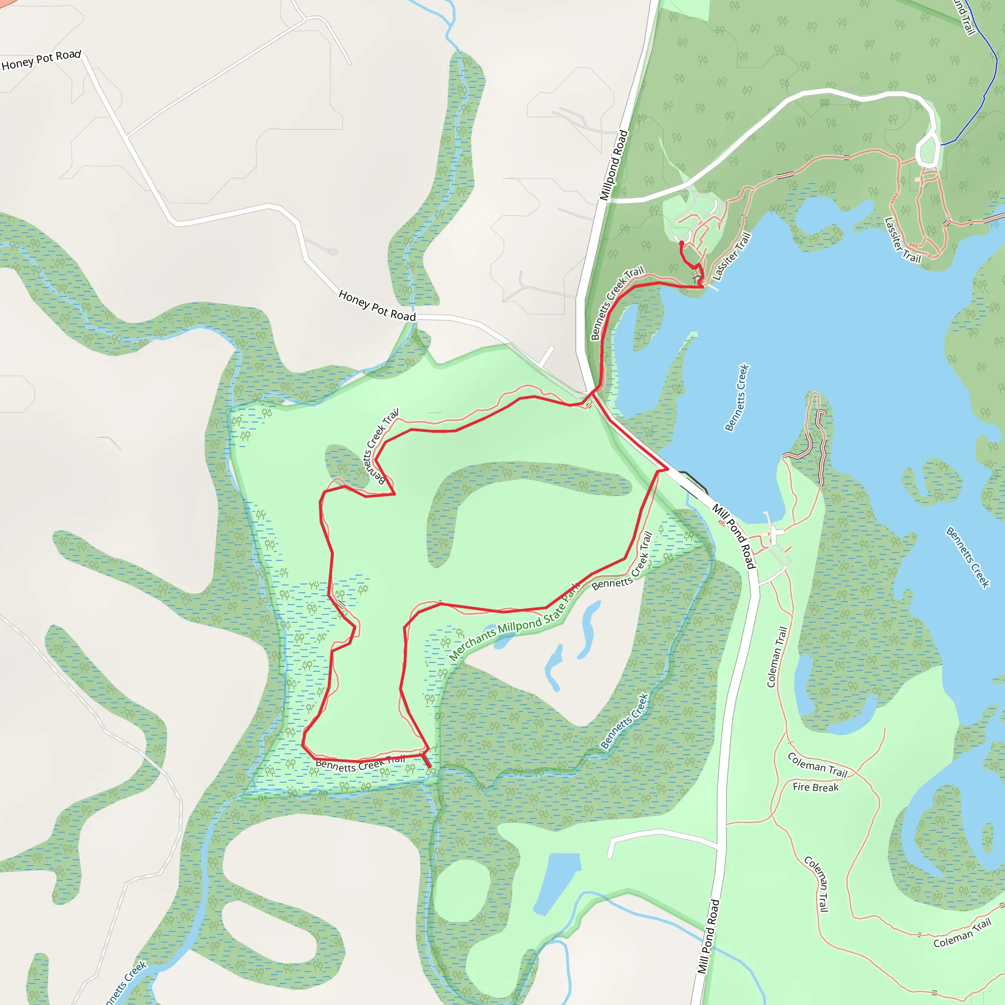 Bennetts Creek Loop Trail mobile static map