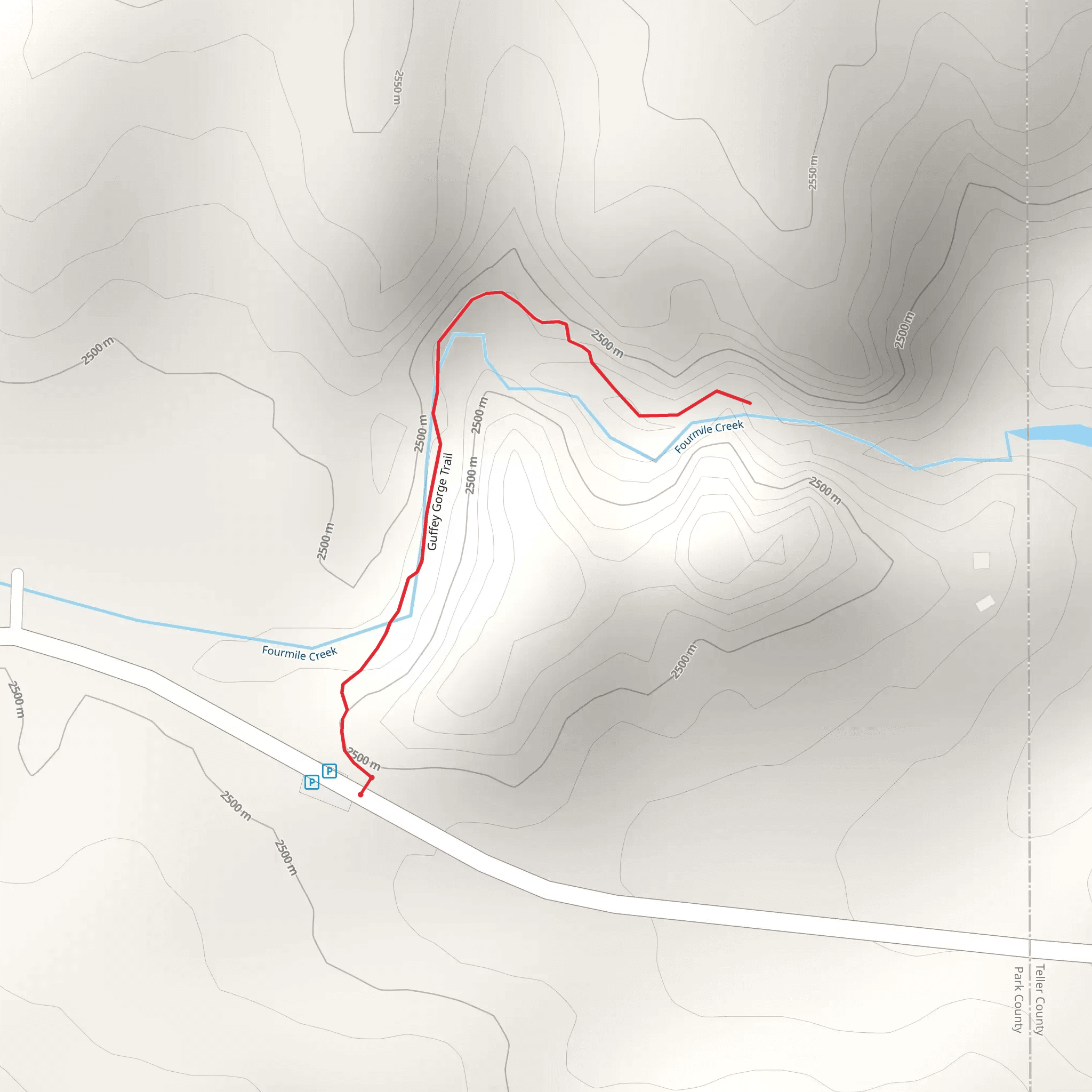 Guffey Gorge Trail mobile static map