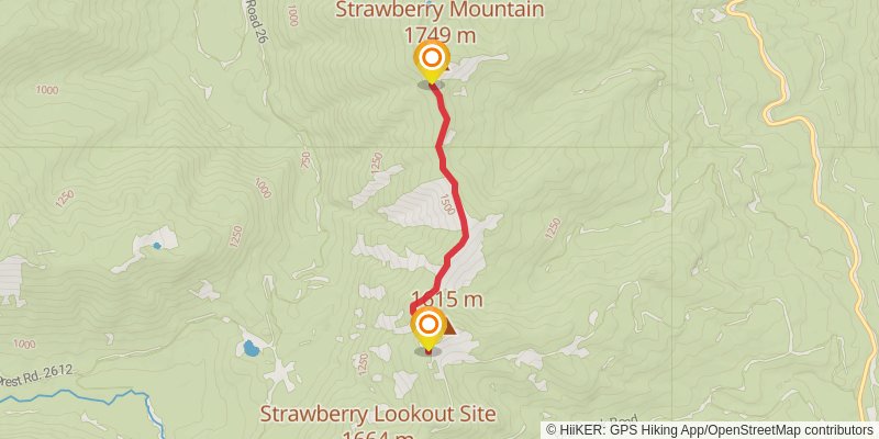 Strawberry Mountain Trail stage 2 Map