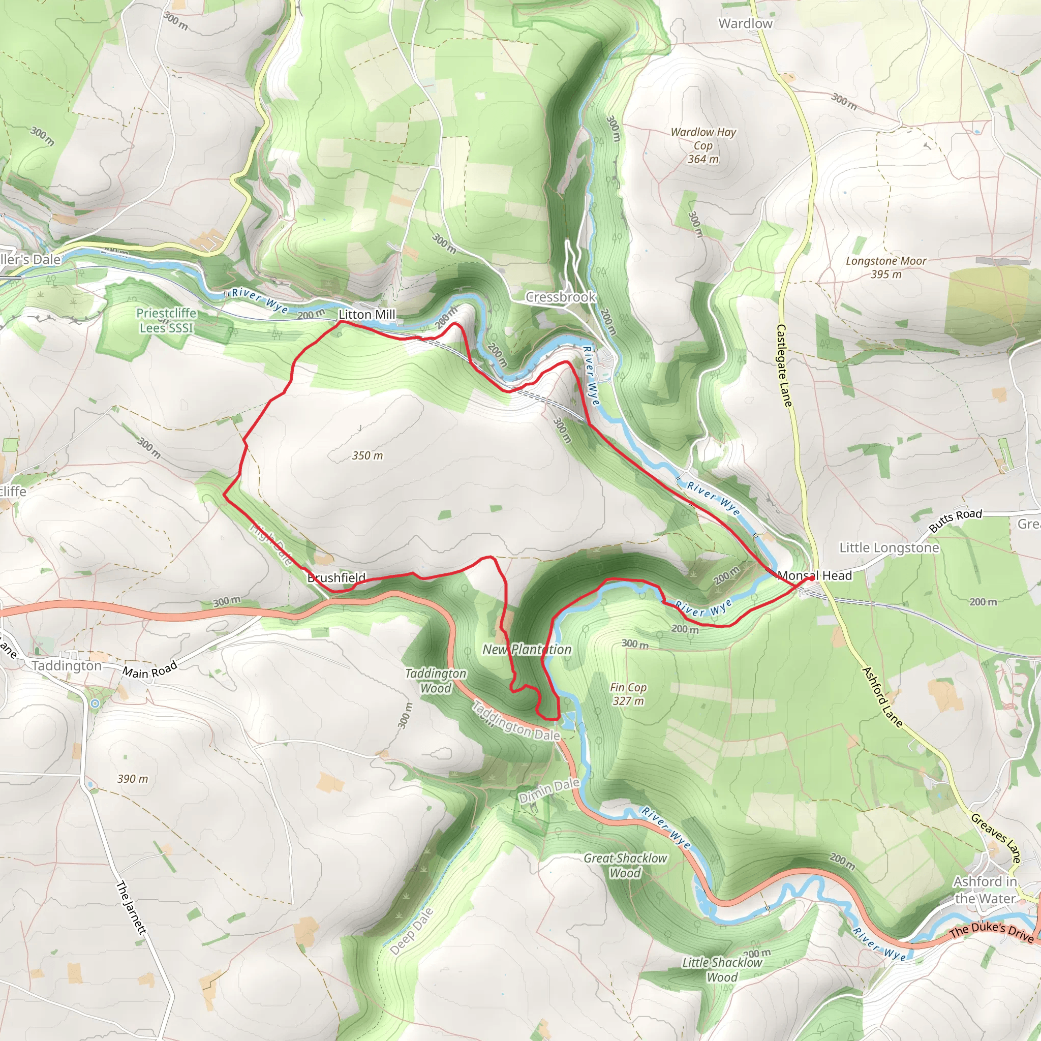 Monsal Dale - High Dale - Miller's Dale and Monsal Trail mobile static map