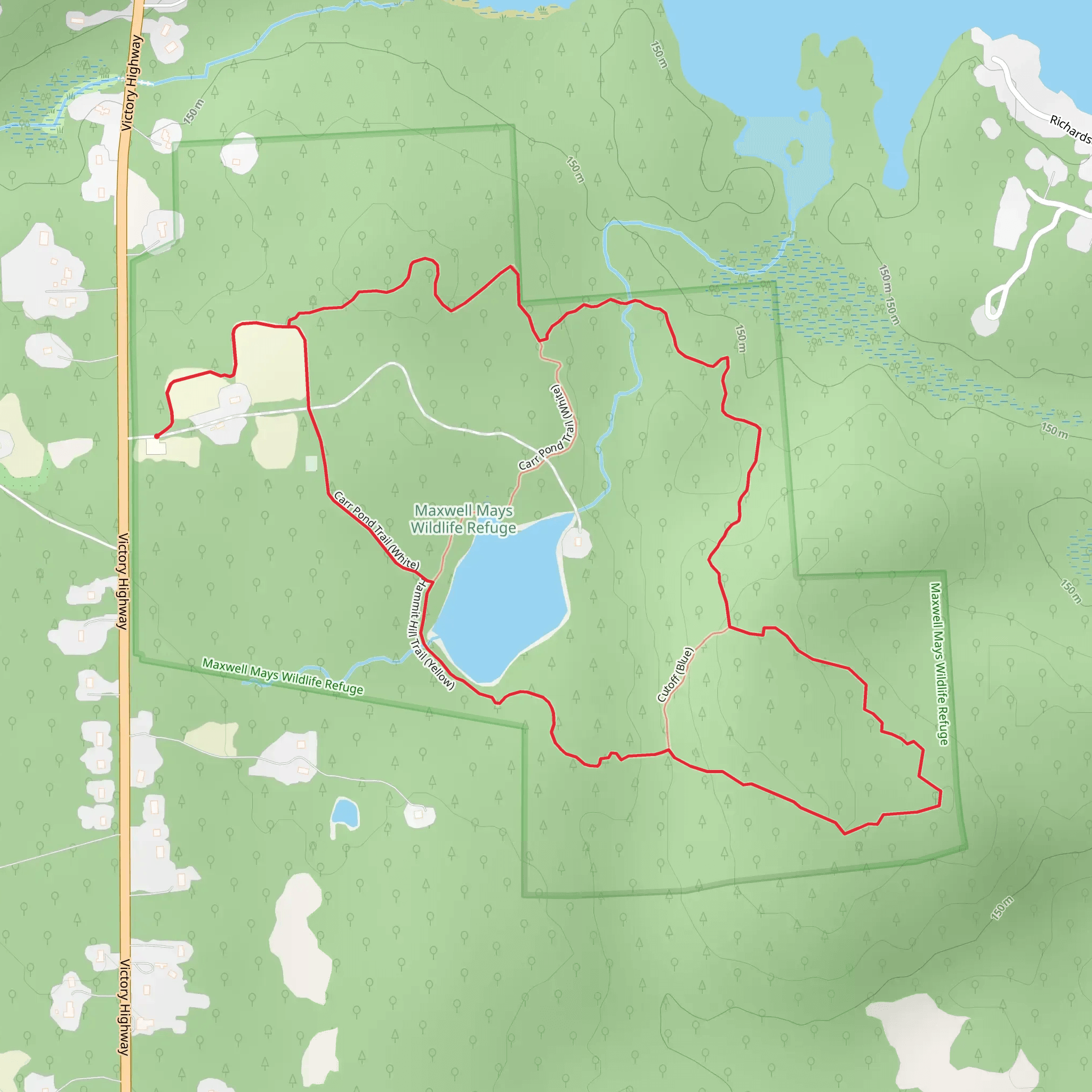 Carr Pond and Hammit Hill Loop Trail - Yellow mobile static map