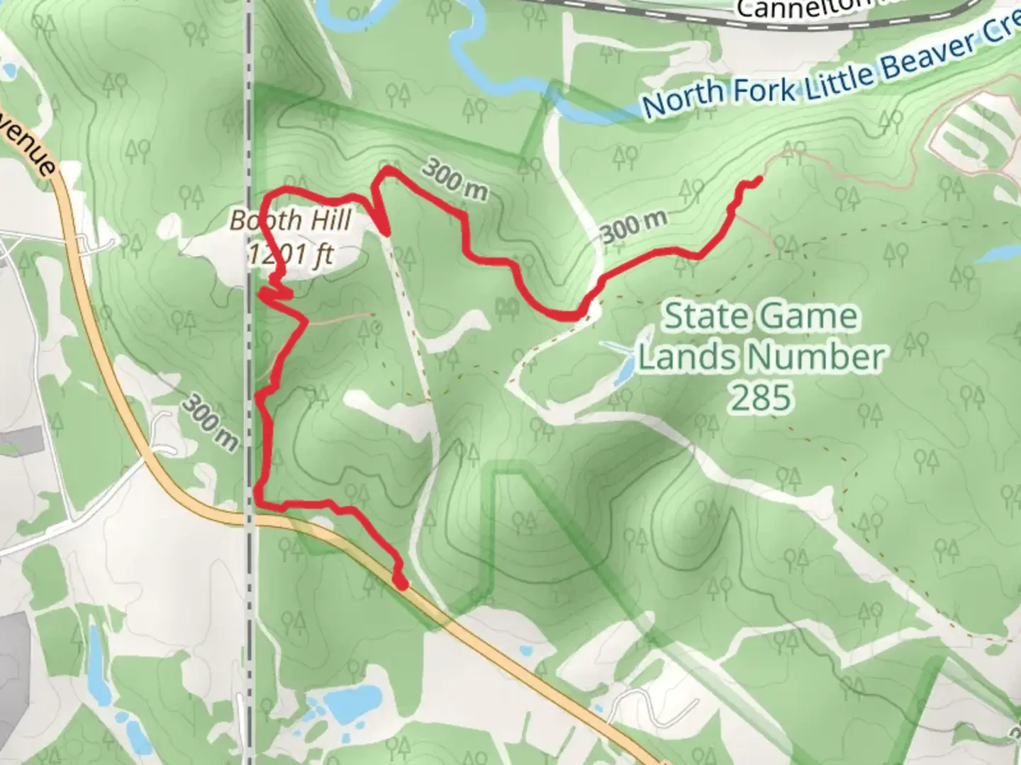 An image depicting the trail Booth Hill and its surrounding area.