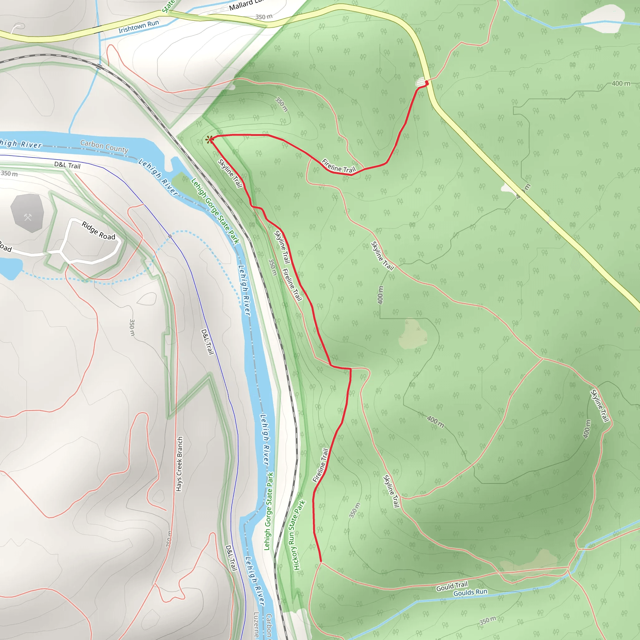 Fireline and Skyline Trail mobile static map