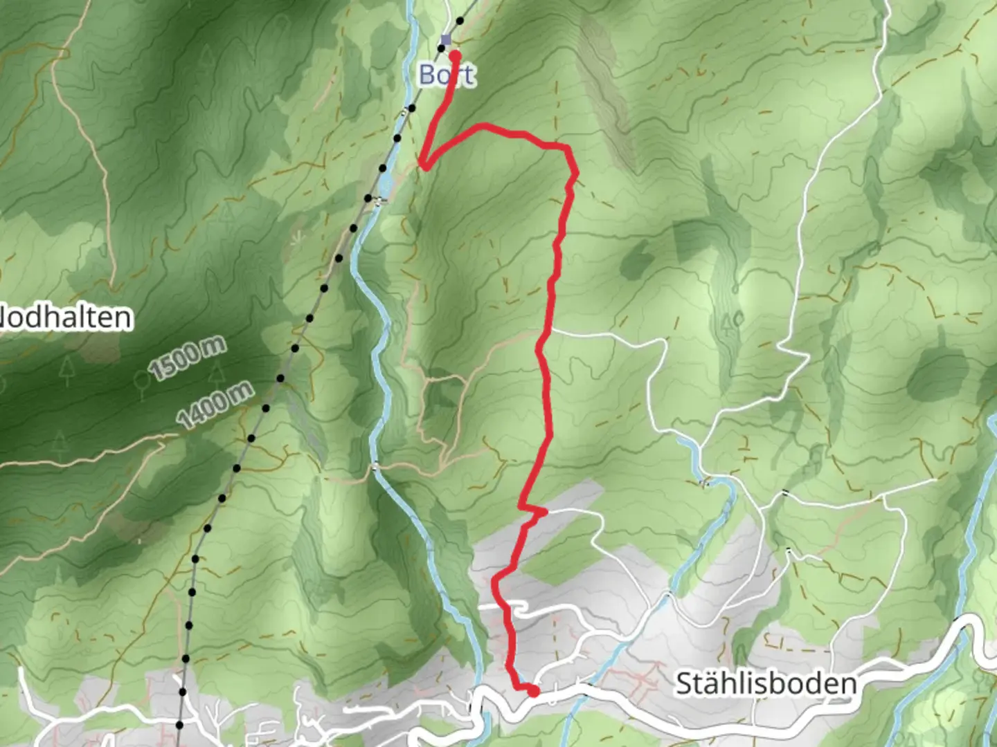 An image depicting the trail Grindelwald - Bort No 15 and its surrounding area.