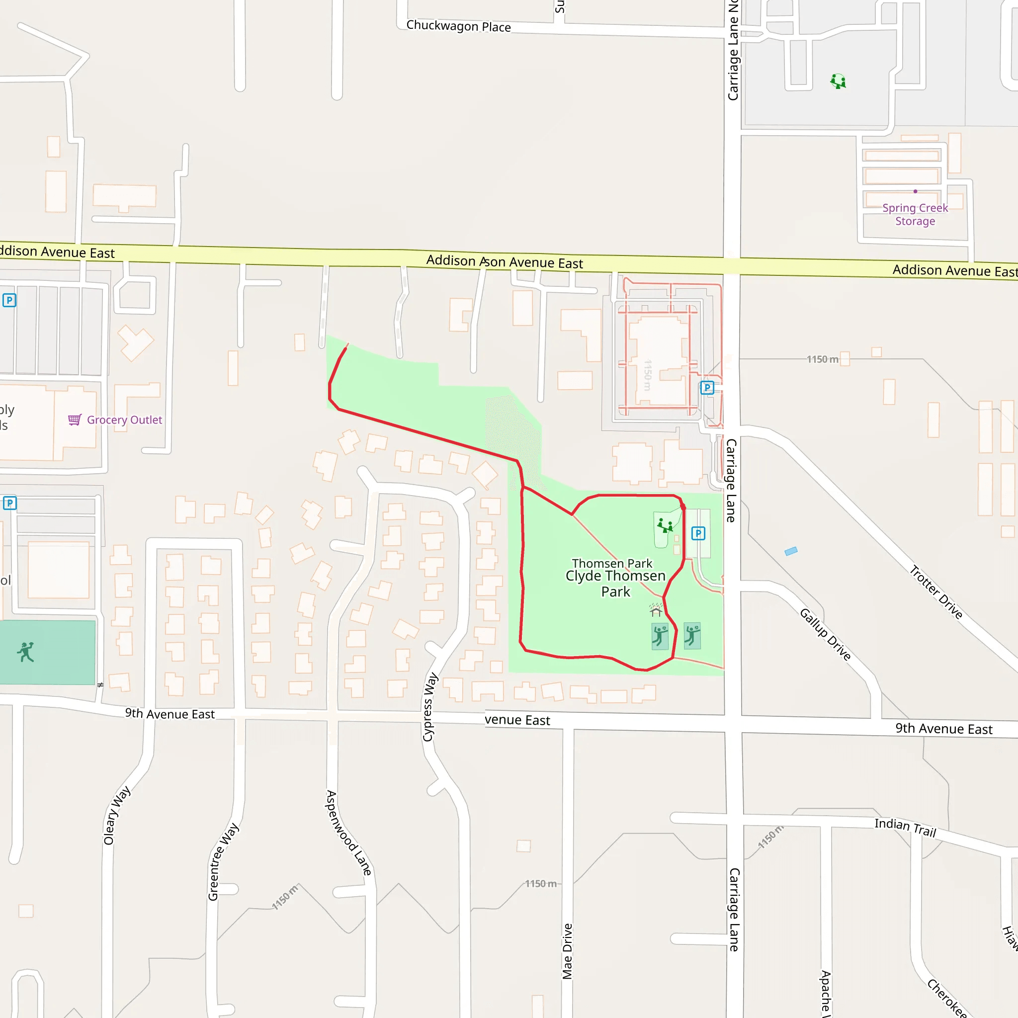 Clyde Thomsen Park Loop mobile static map