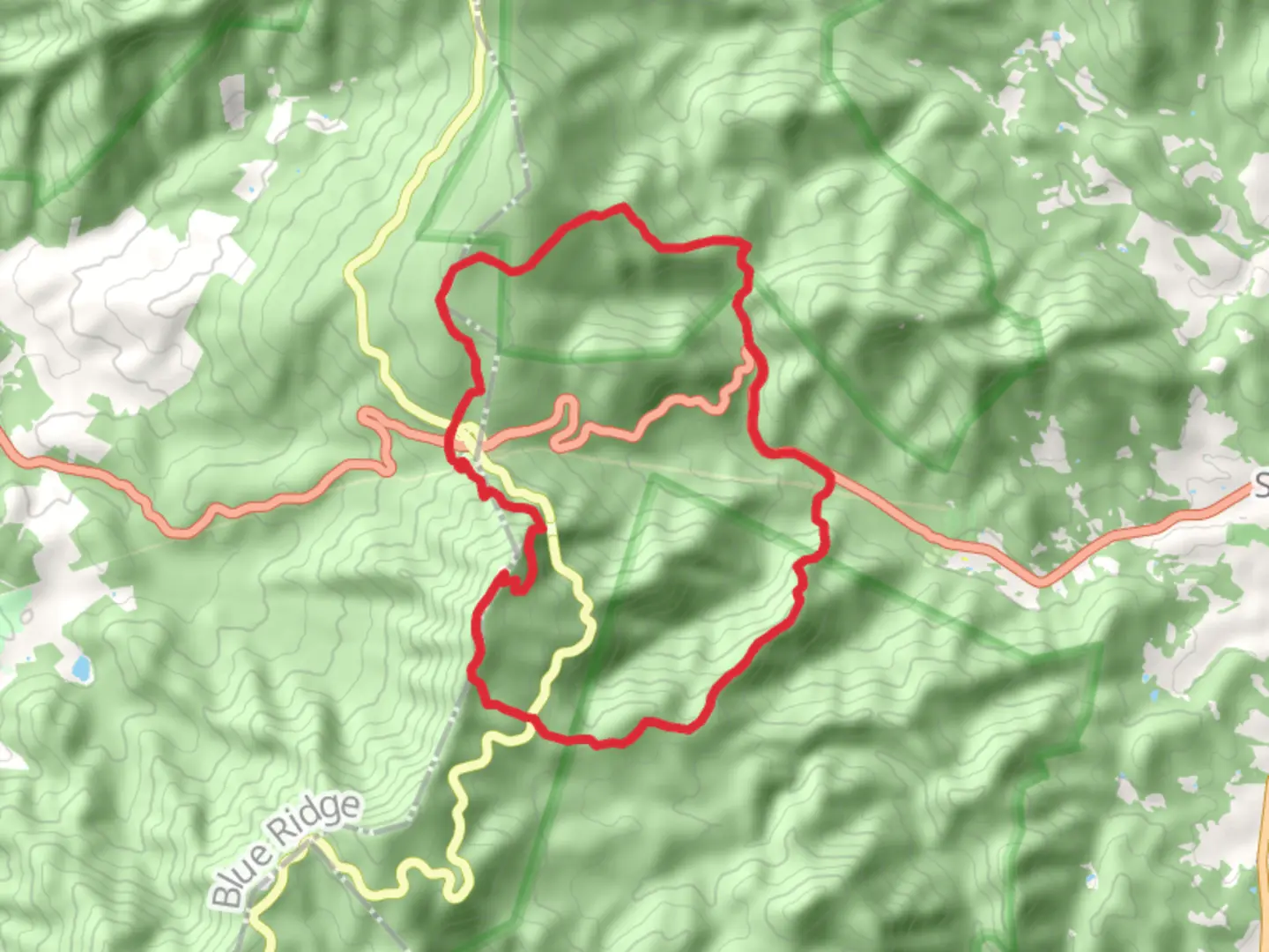 An image depicting the trail Appalachian, Pass Mountain and Buck Ridge Loop Trail and its surrounding area.