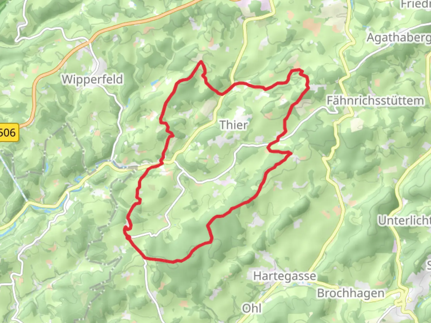 An image depicting the trail Hollinden and Thier Loop and its surrounding area.