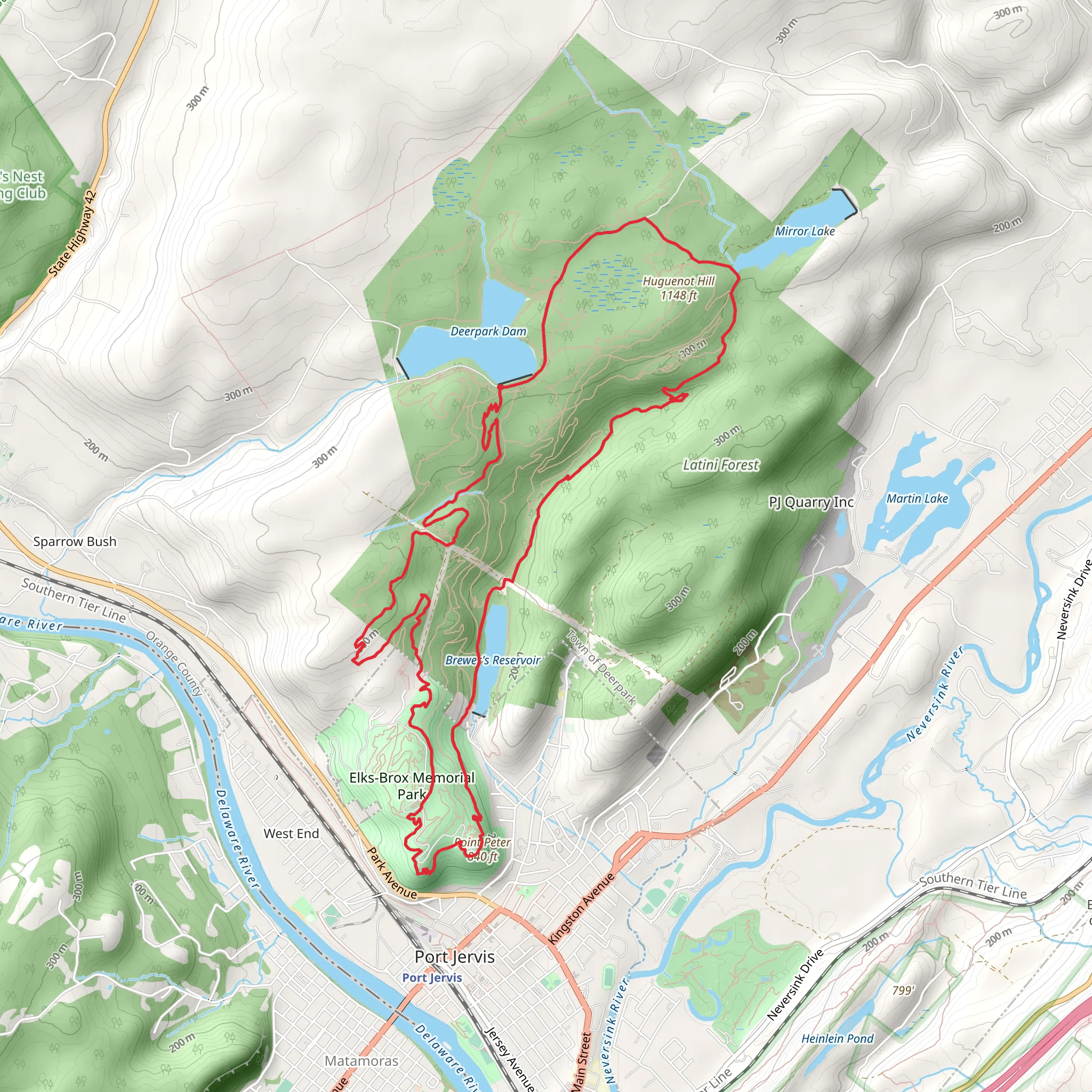 Reservoir Number 3 and Mirror Lake Loop mobile static map